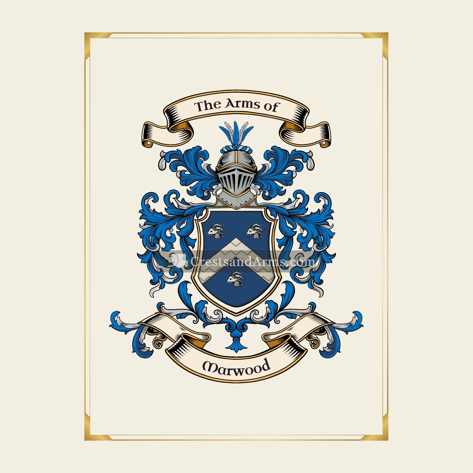 With gold border
