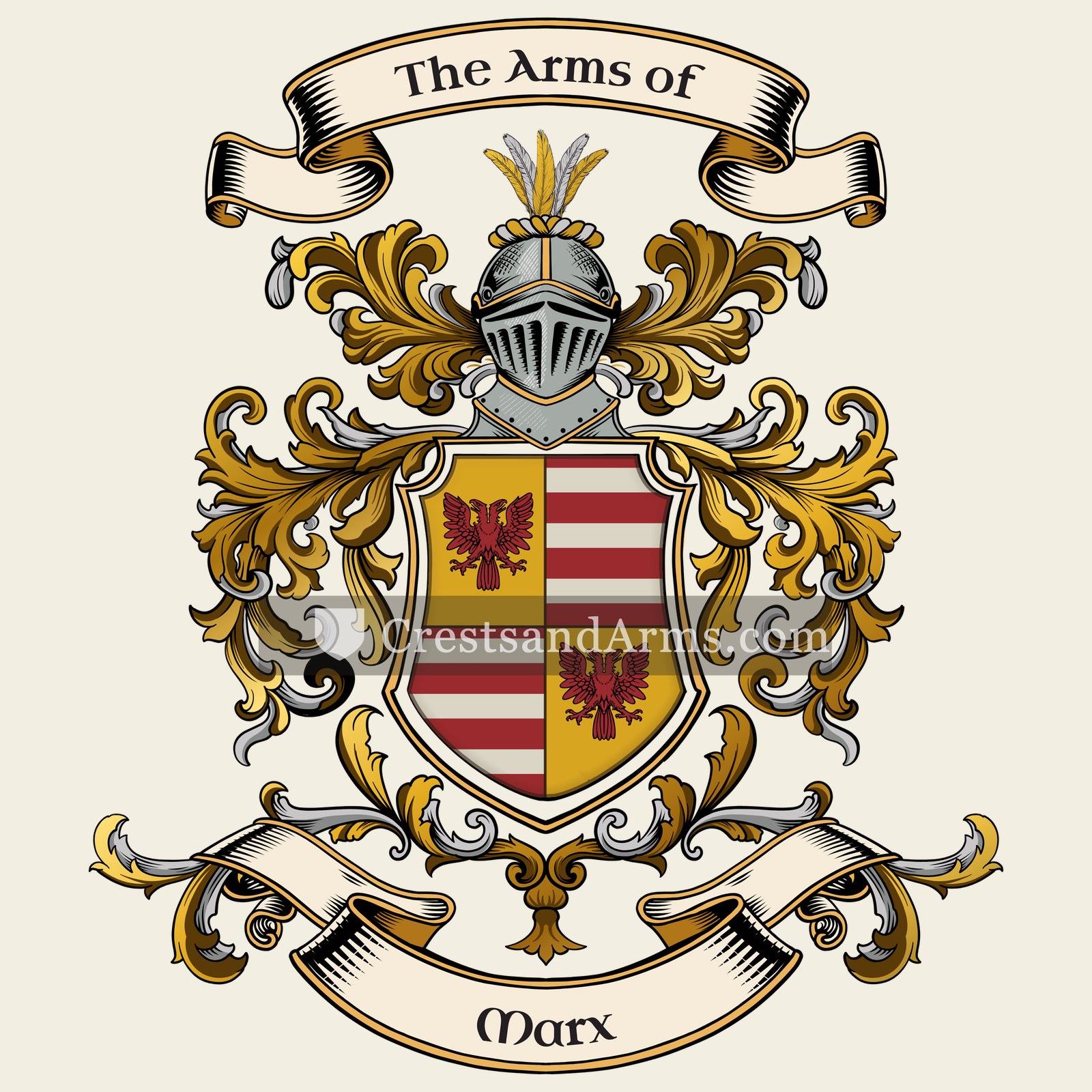 The Marx coat of arms, drawn from the recorded blazon