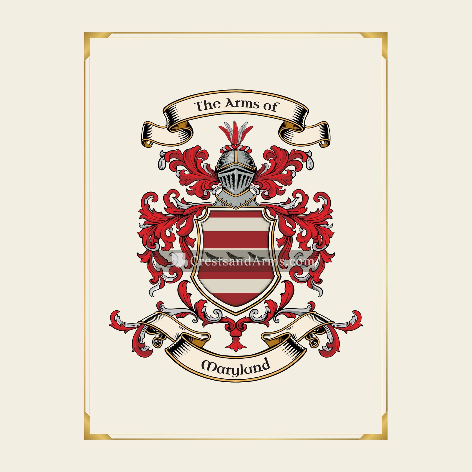 With gold border
