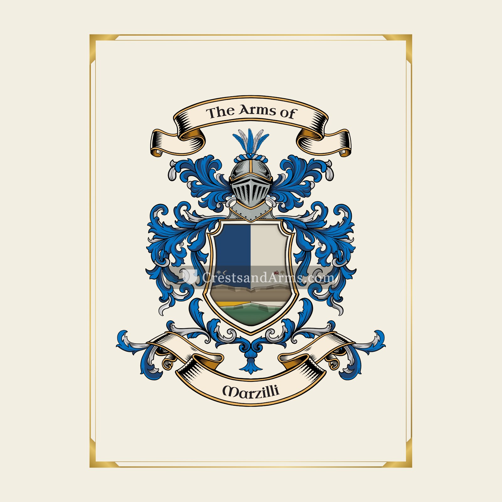 With gold border