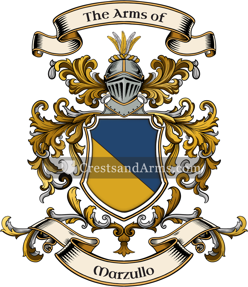 The Marzullo coat of arms, drawn from the recorded blazon