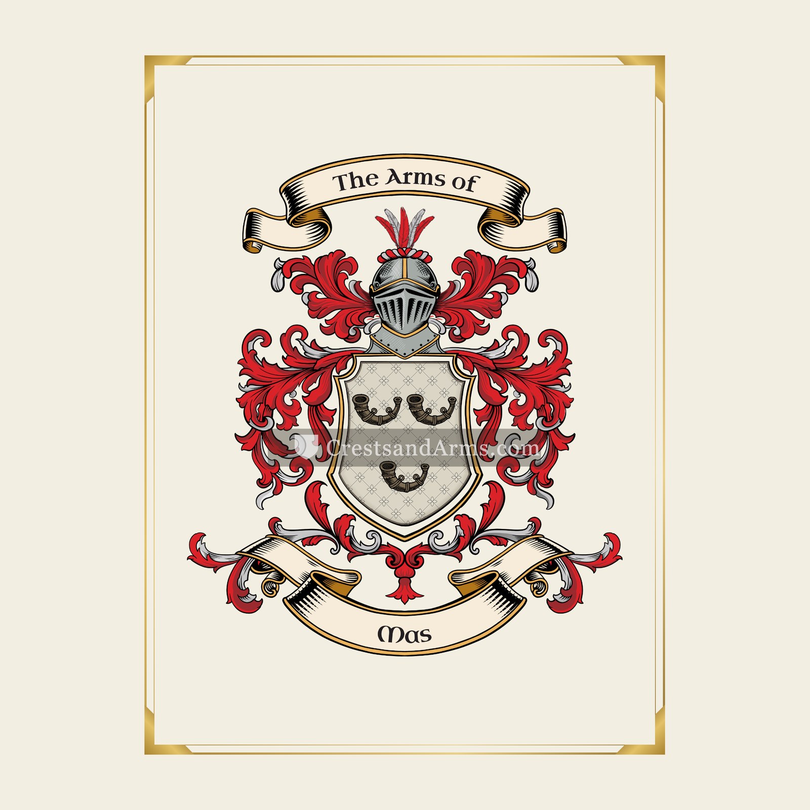 With gold border