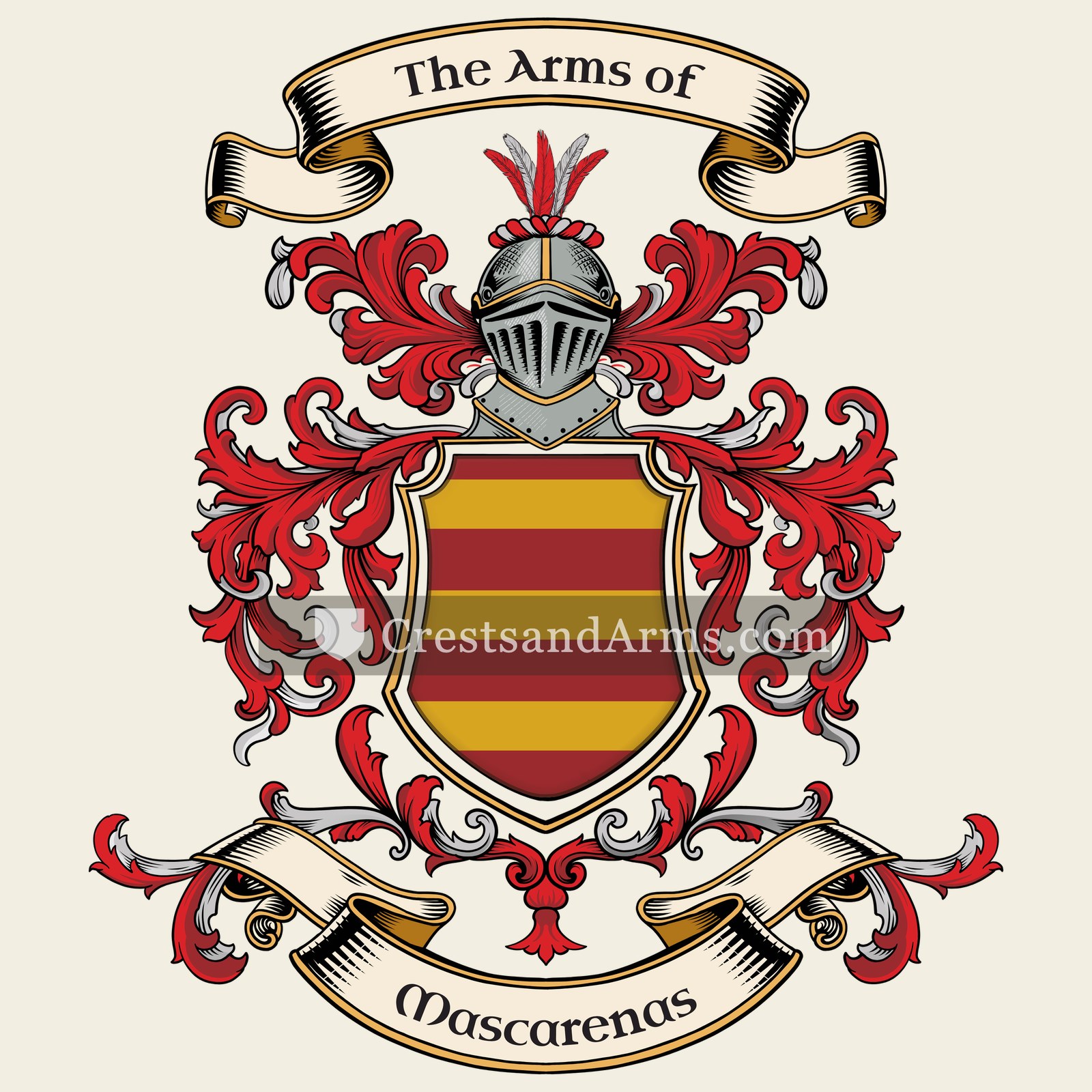 The Mascarenas coat of arms, drawn from the recorded blazon