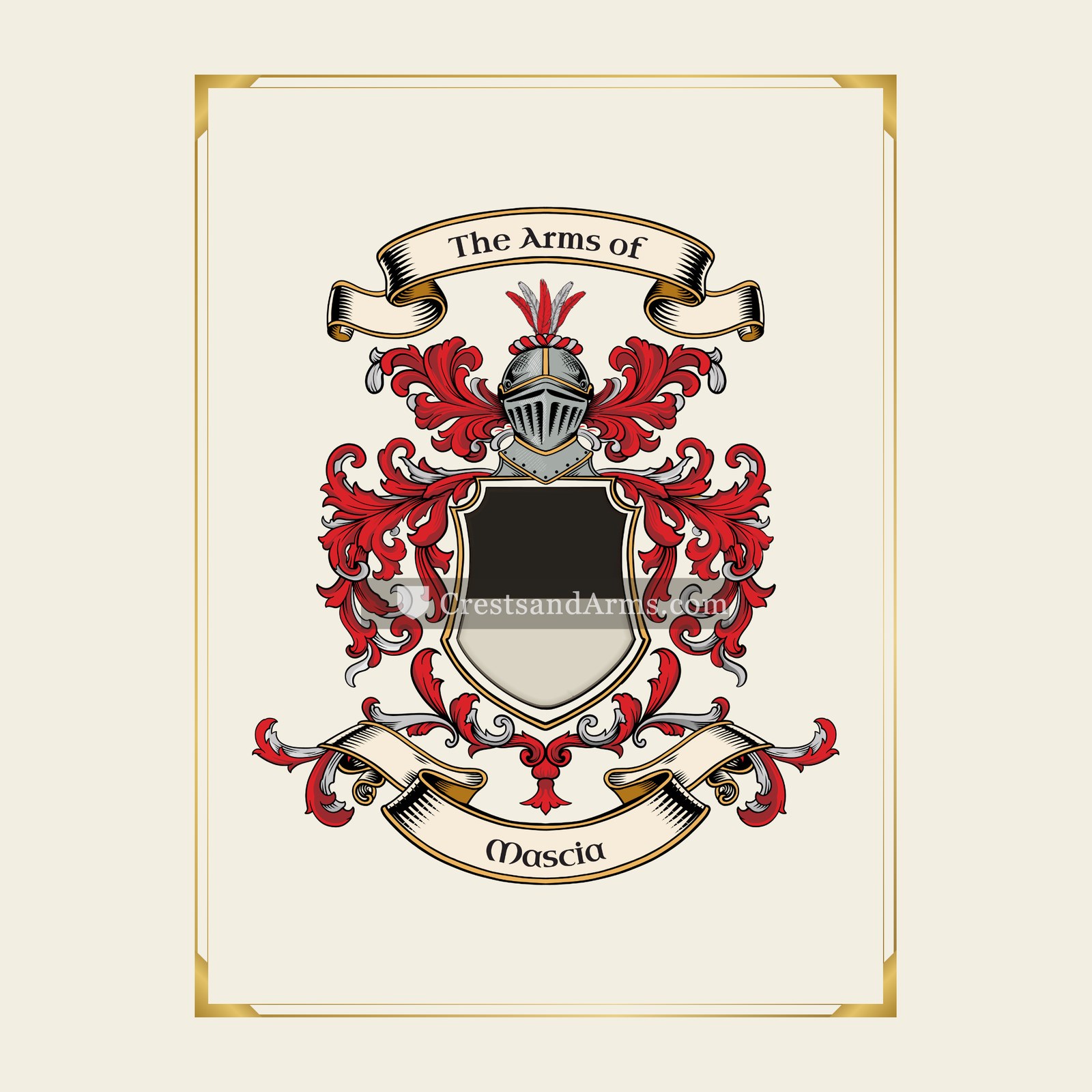 With gold border