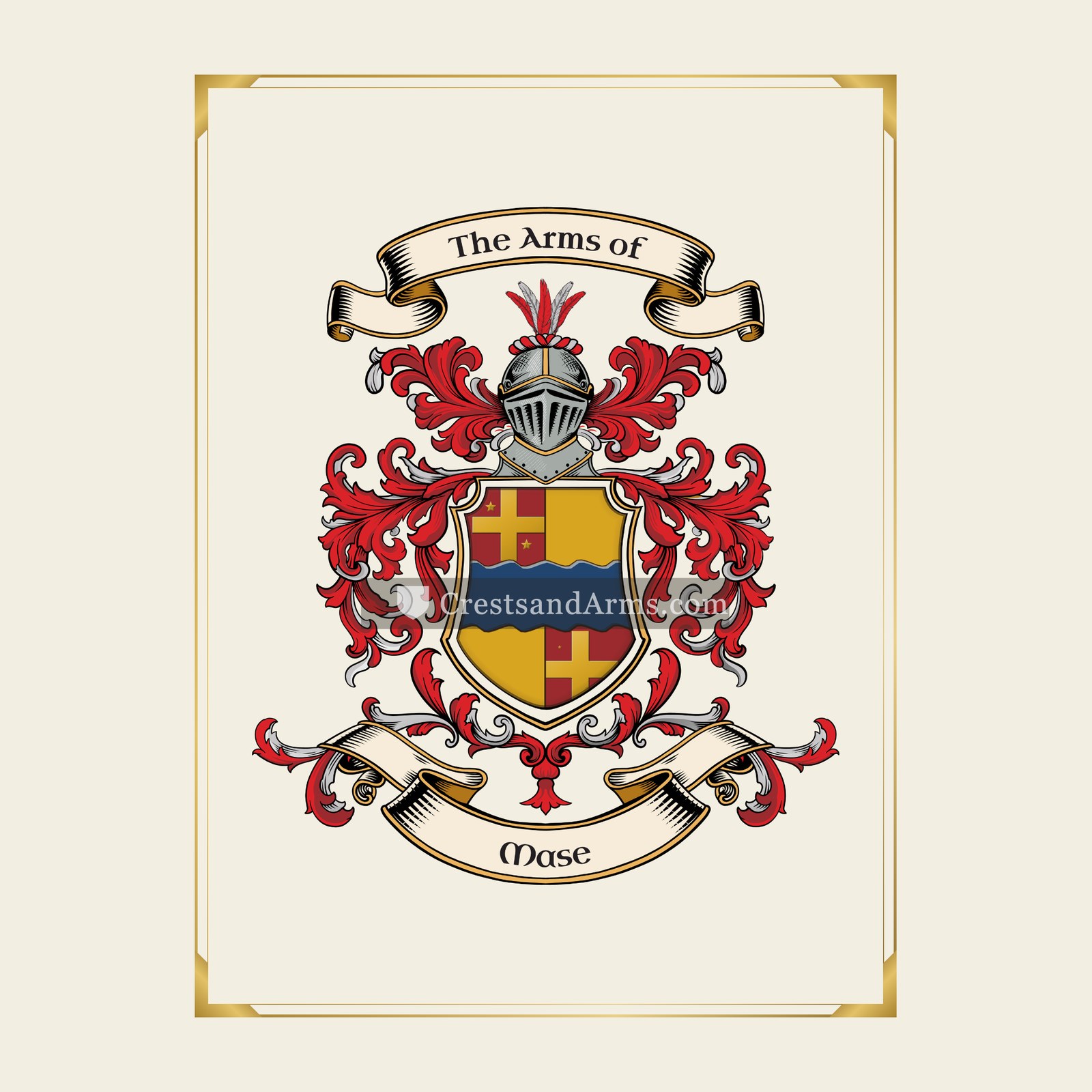 With gold border