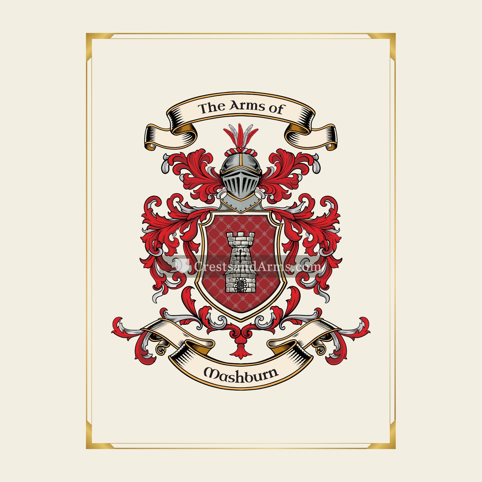 With gold border