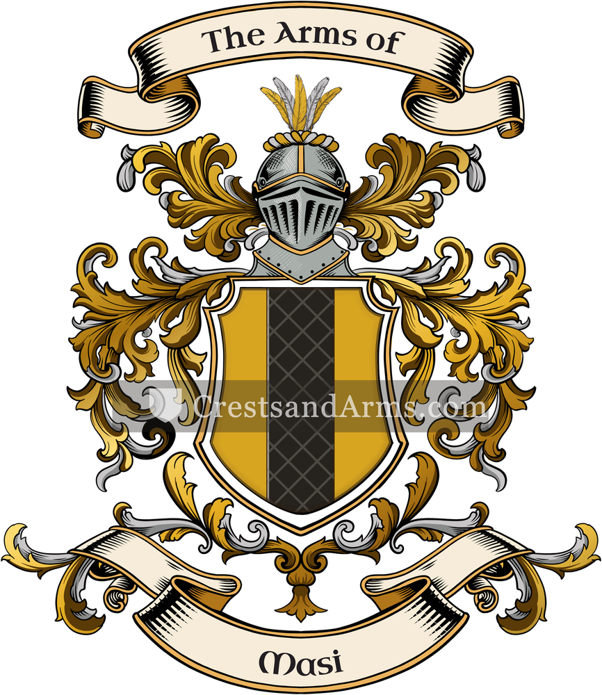 The Masi coat of arms, drawn from the recorded blazon