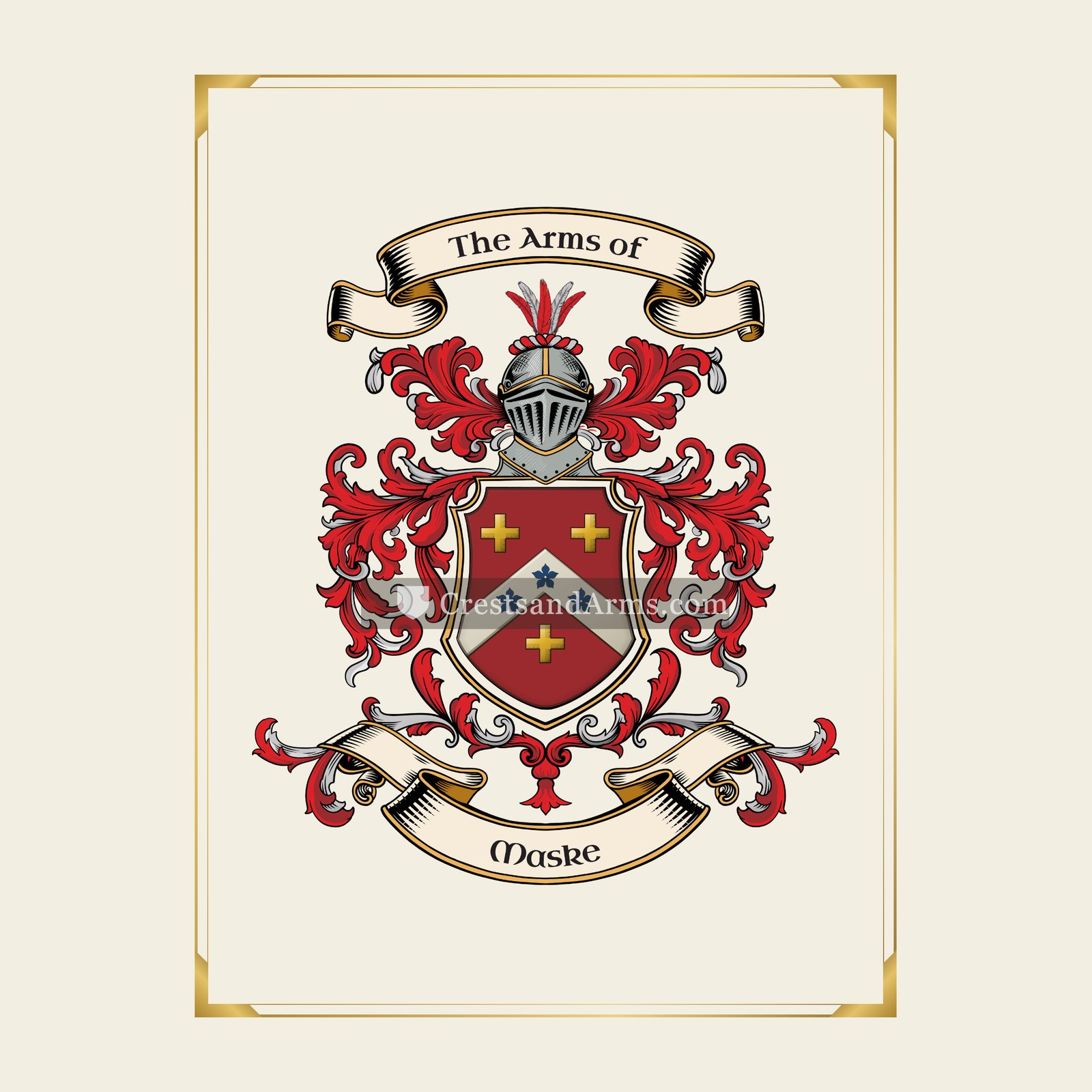 With gold border