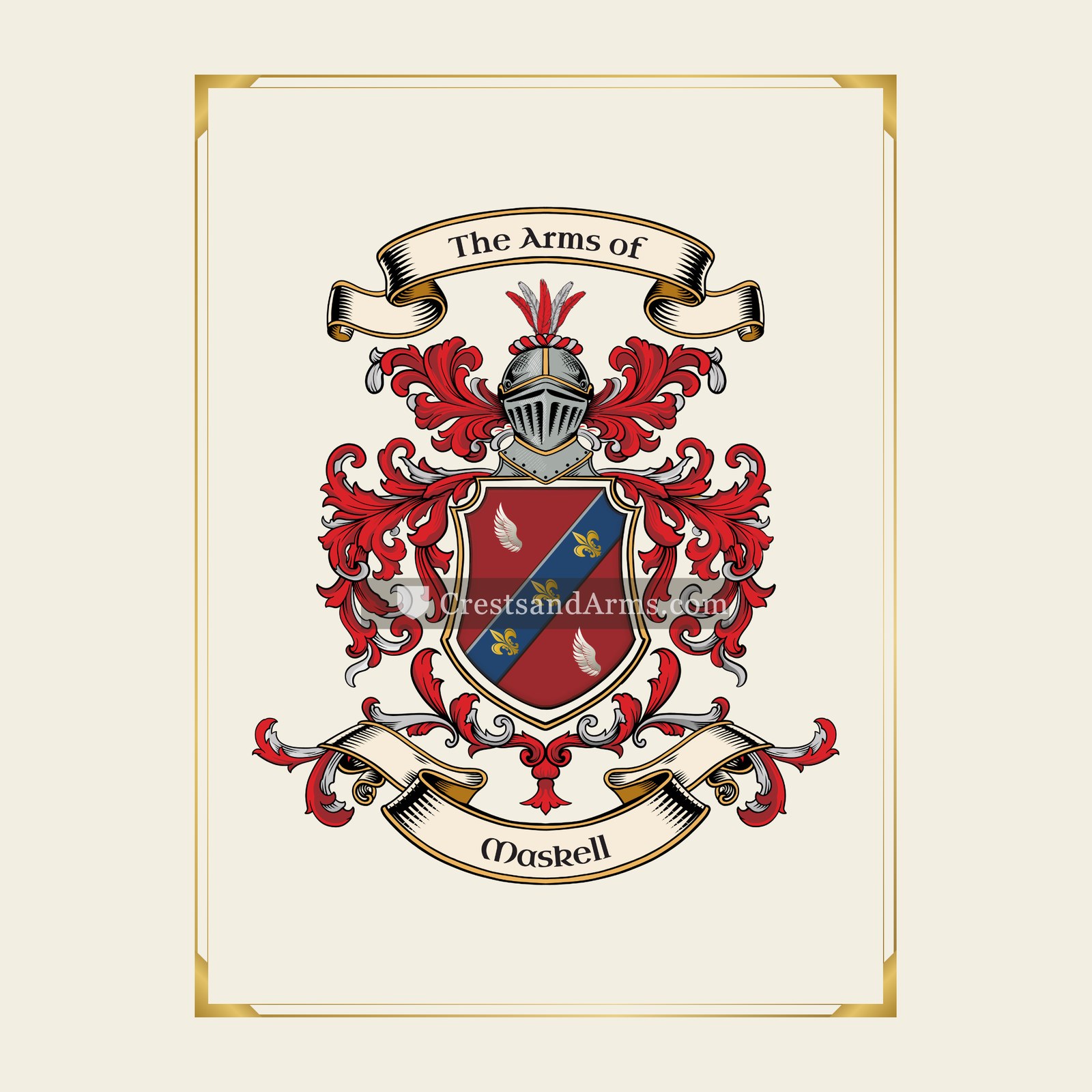With gold border