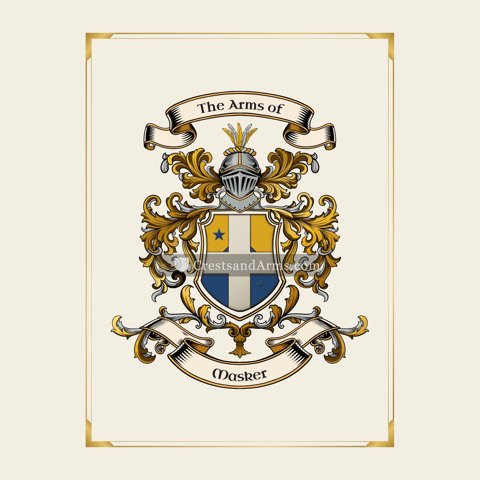 With gold border