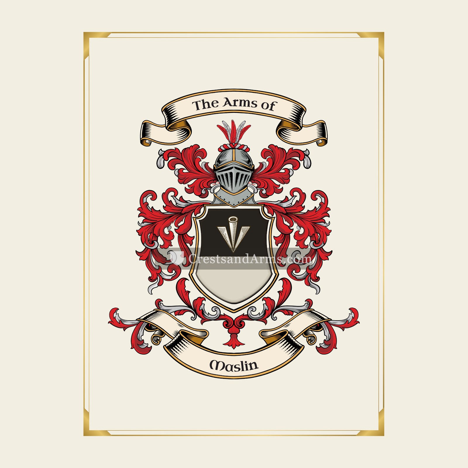 With gold border