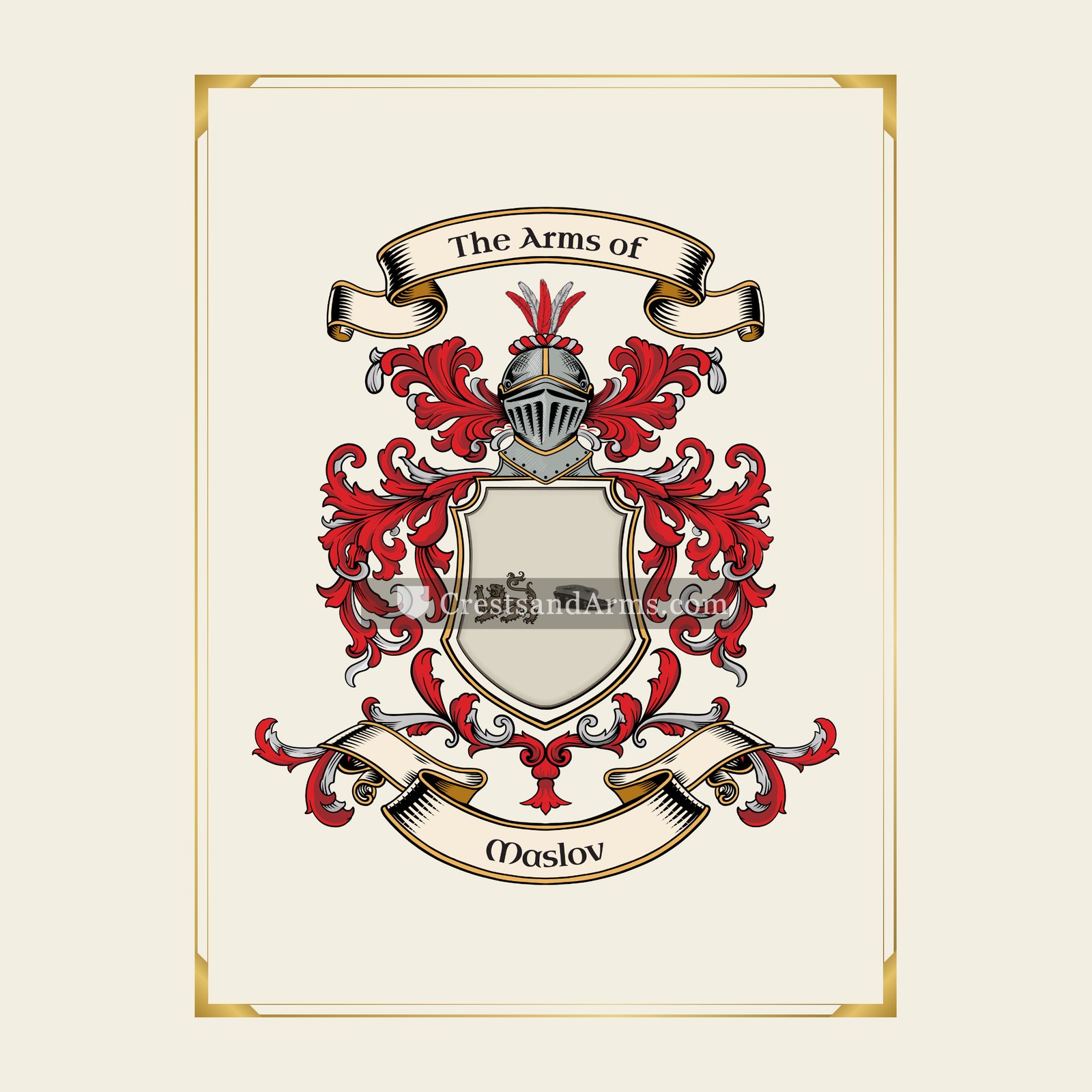 With gold border
