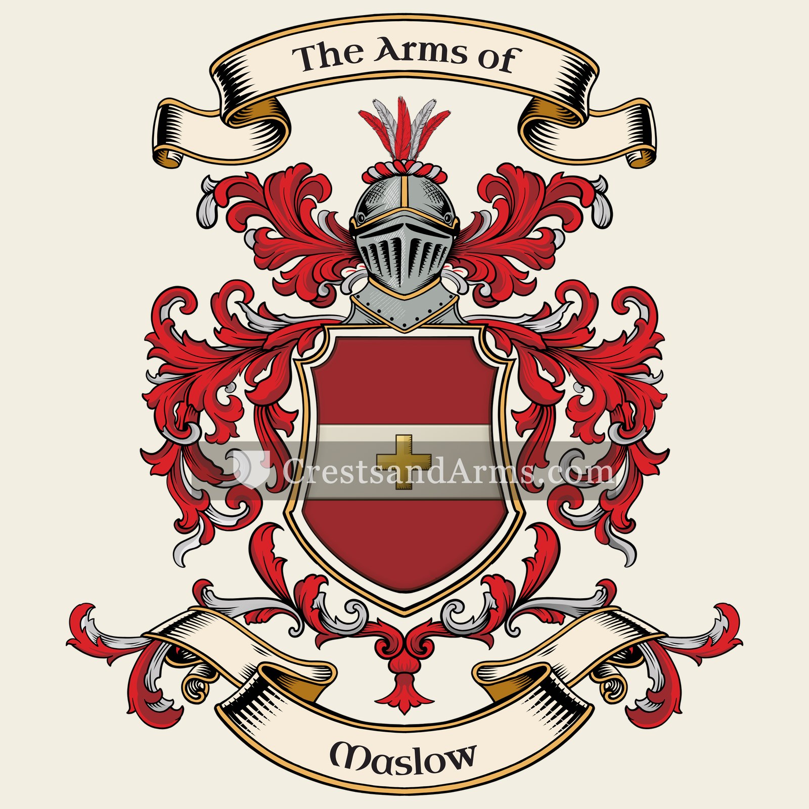 The Maslow coat of arms, drawn from the recorded blazon