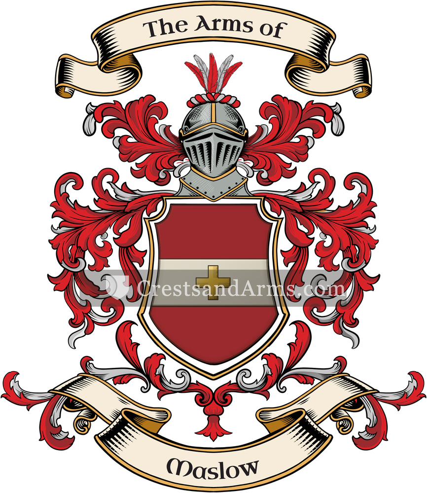 The Maslow coat of arms, drawn from the recorded blazon