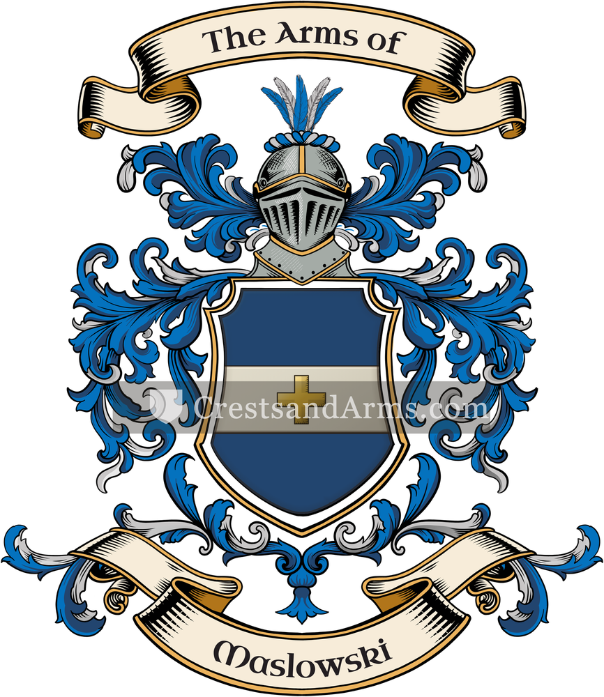 The Maslowski coat of arms, drawn from the recorded blazon