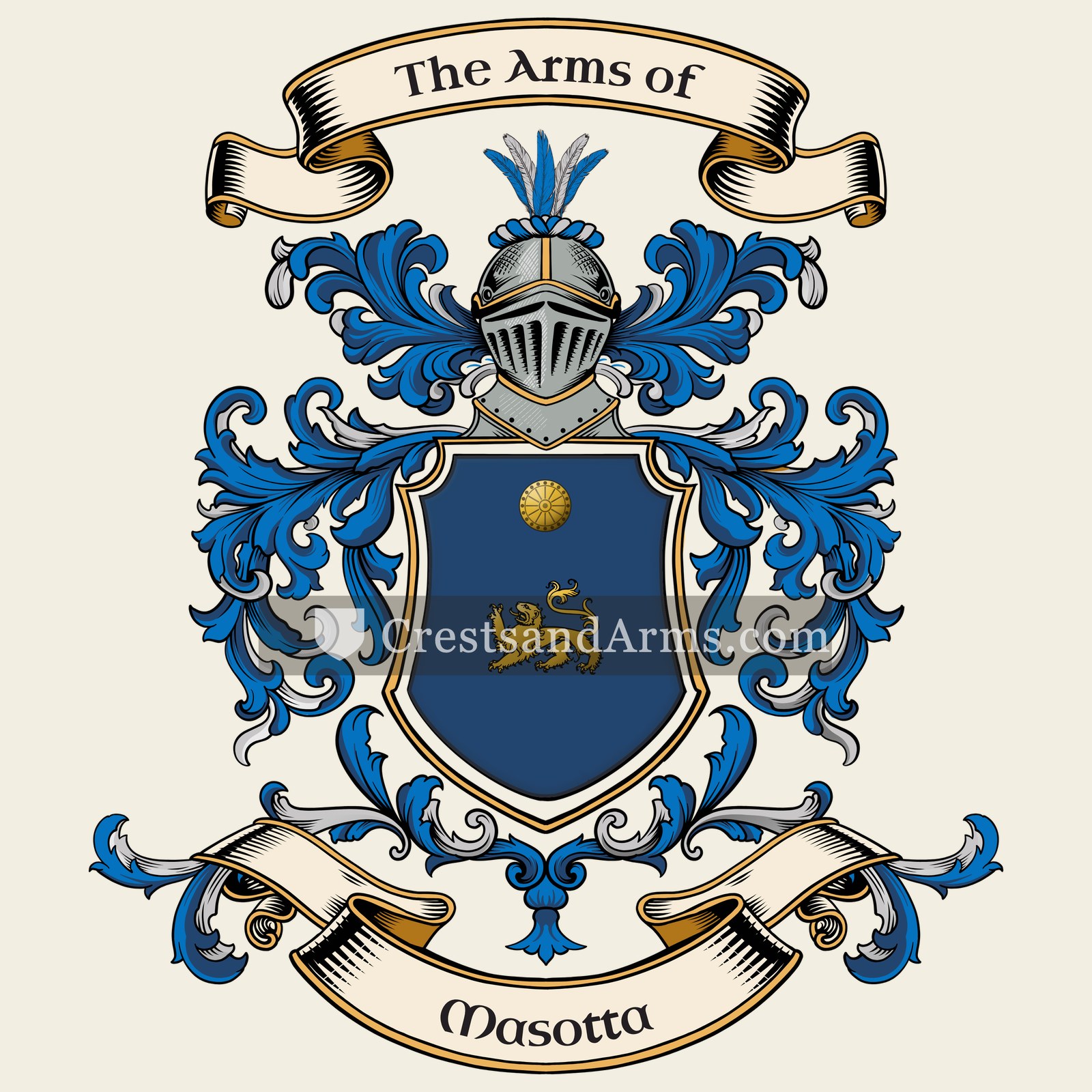 The Masotta coat of arms, drawn from the recorded blazon