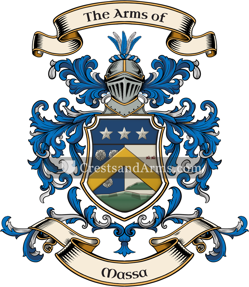 The Massa coat of arms, drawn from the recorded blazon
