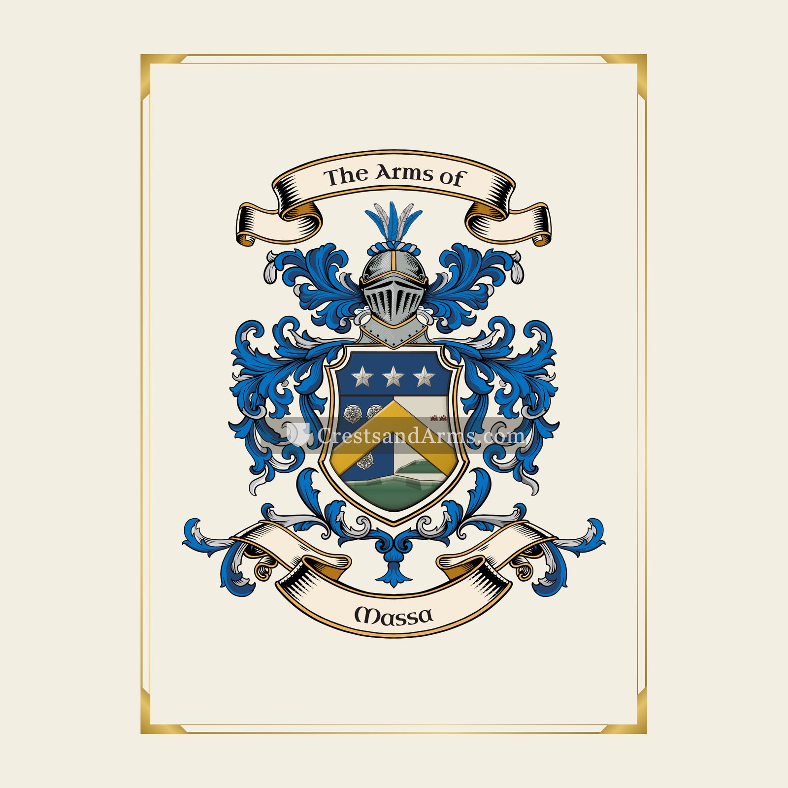 With gold border
