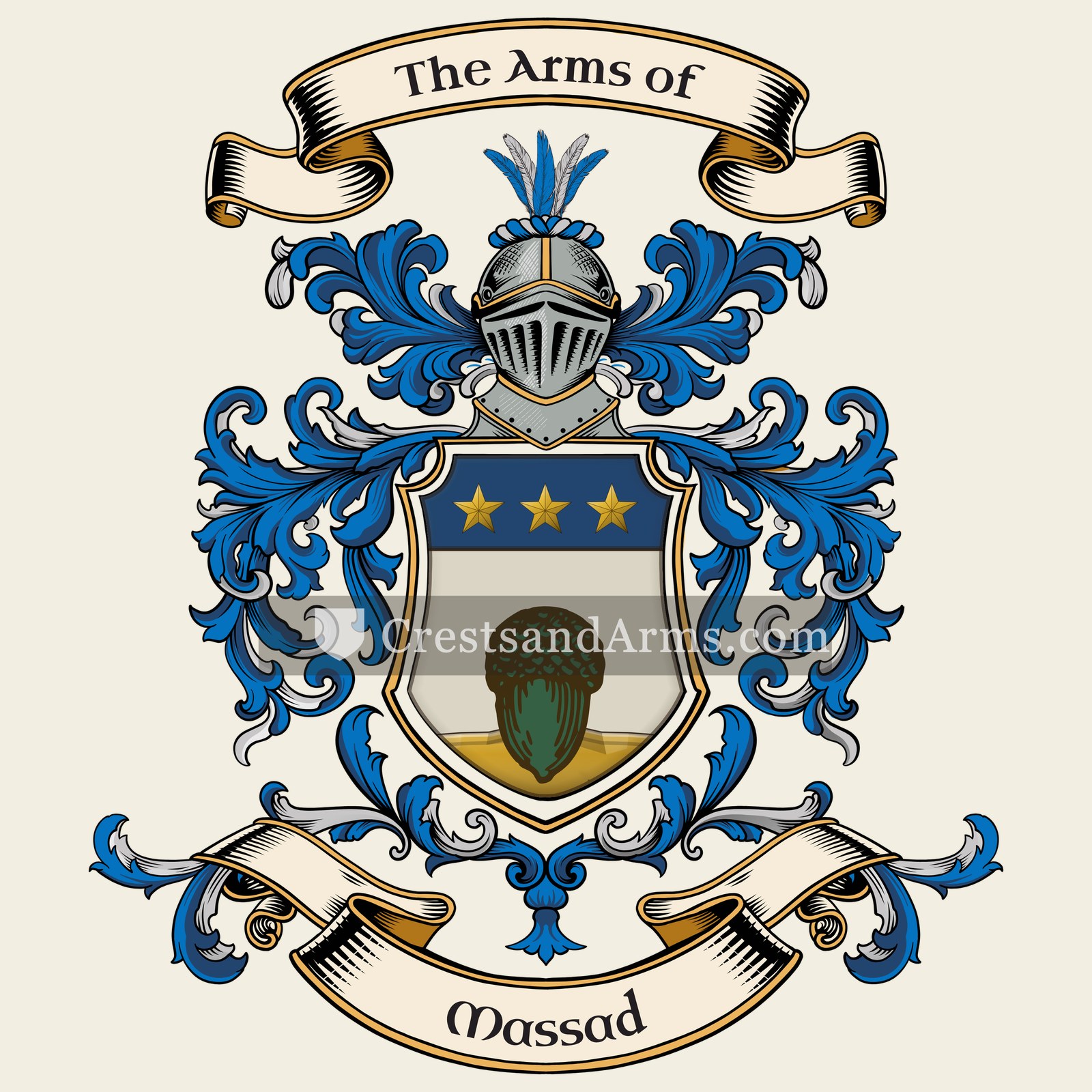 The Massad coat of arms, drawn from the recorded blazon