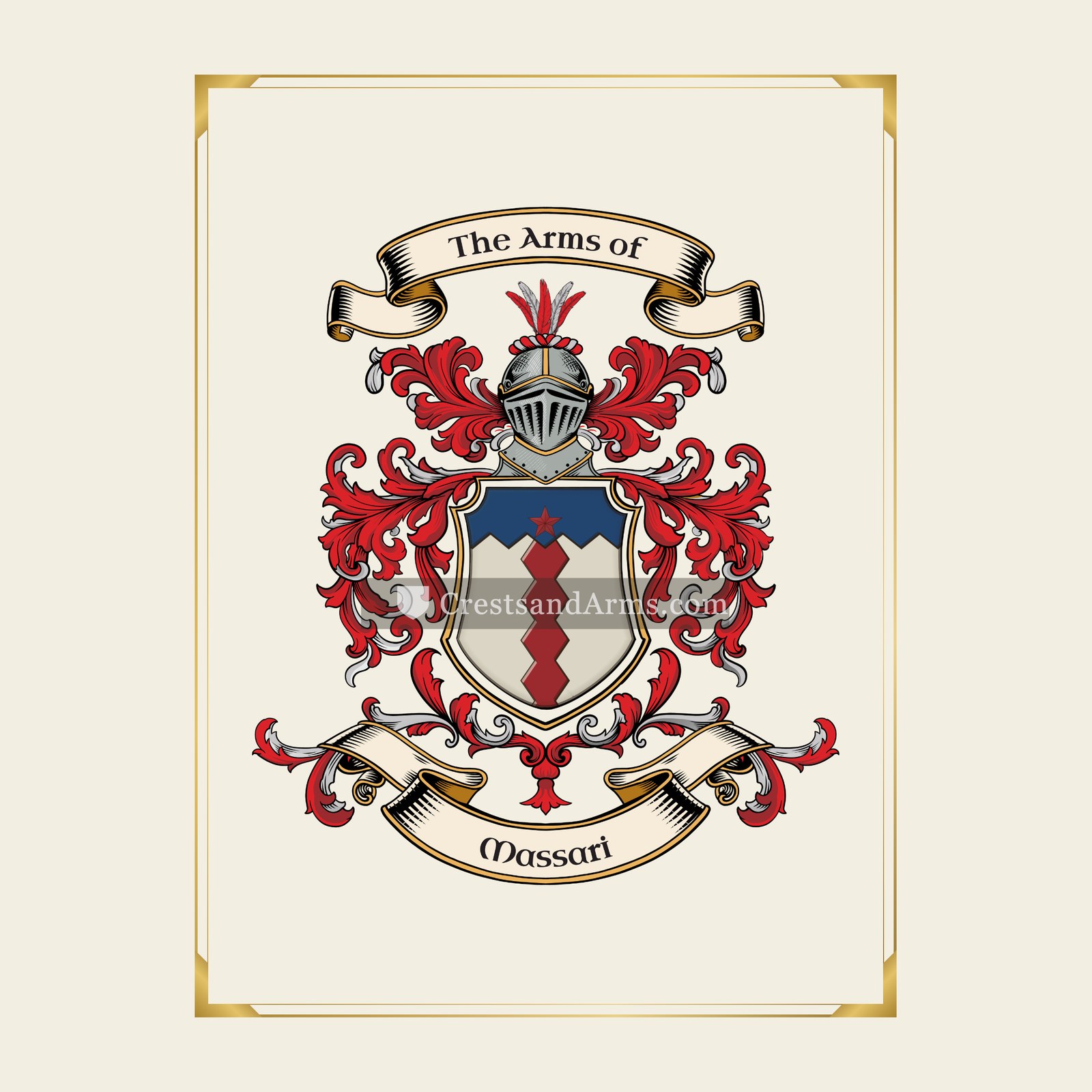 With gold border