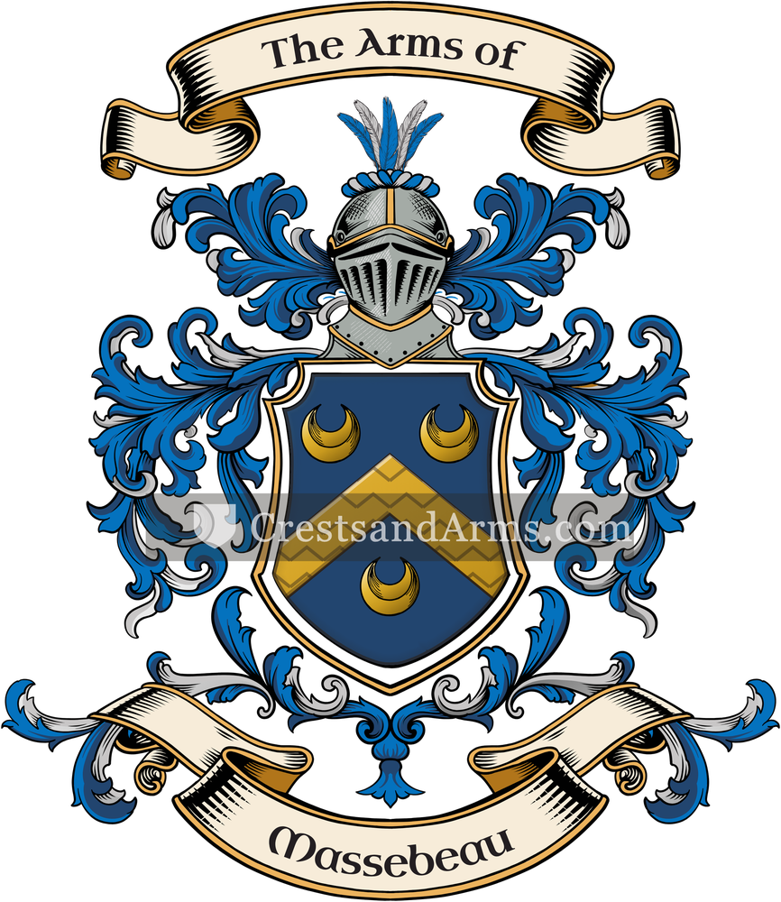 The Massebeau coat of arms, drawn from the recorded blazon