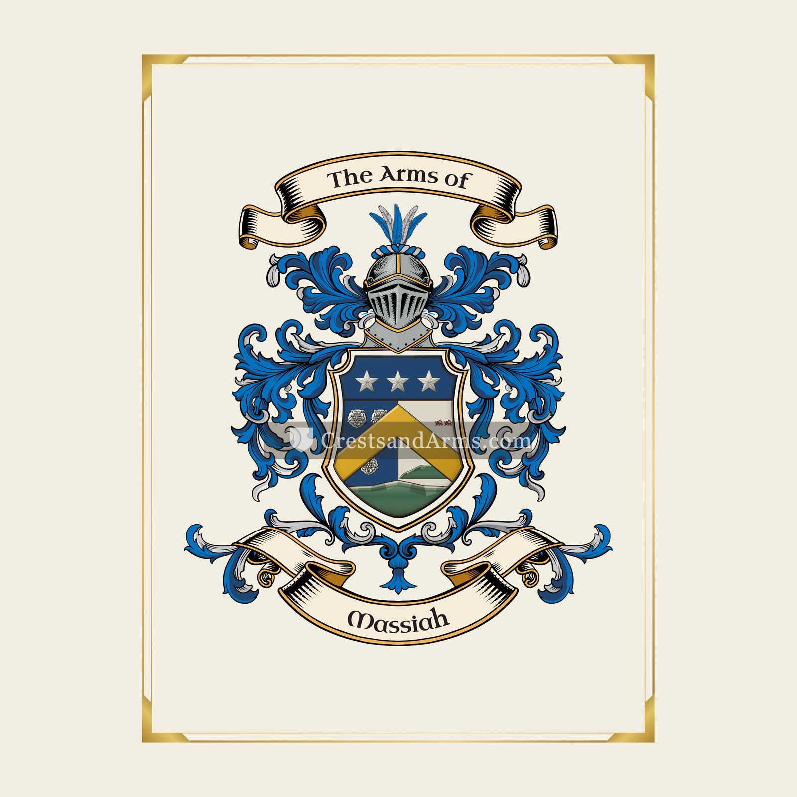 With gold border