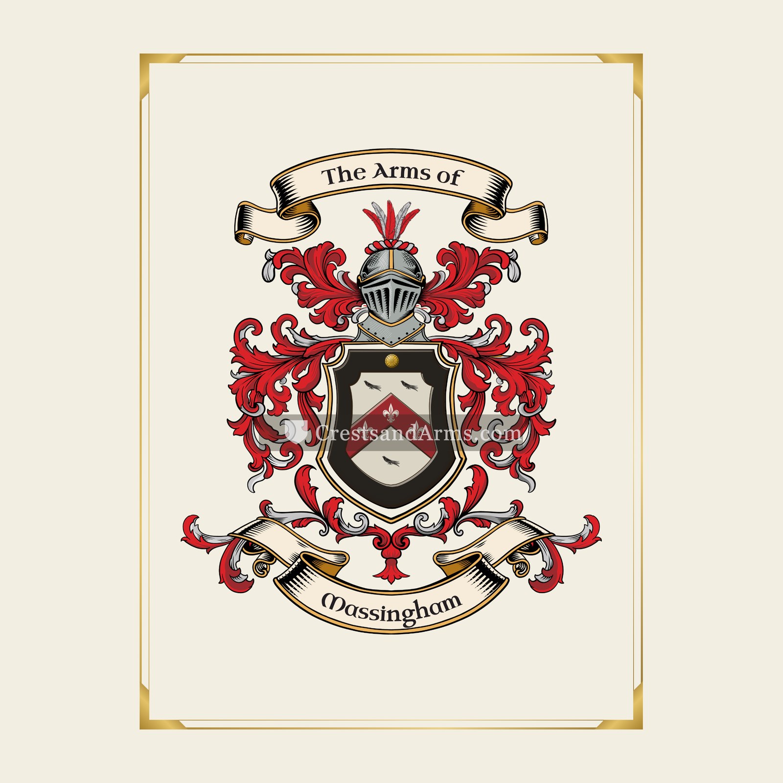 With gold border