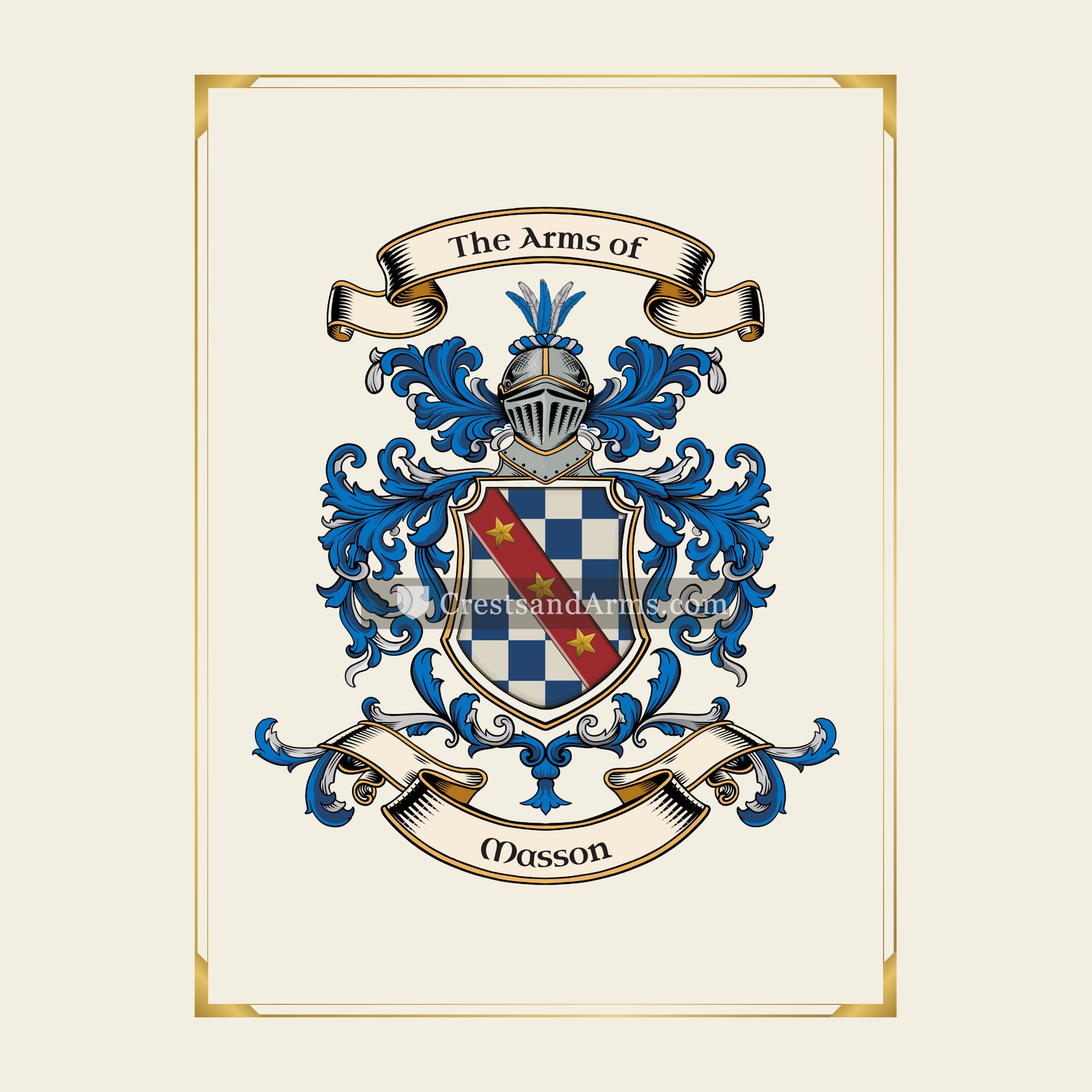 With gold border