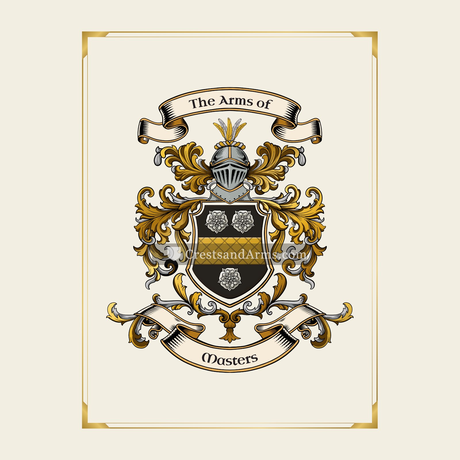 With gold border