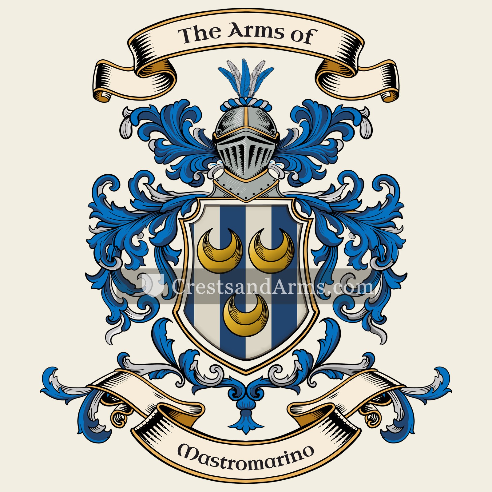 The Mastromarino coat of arms, drawn from the recorded blazon