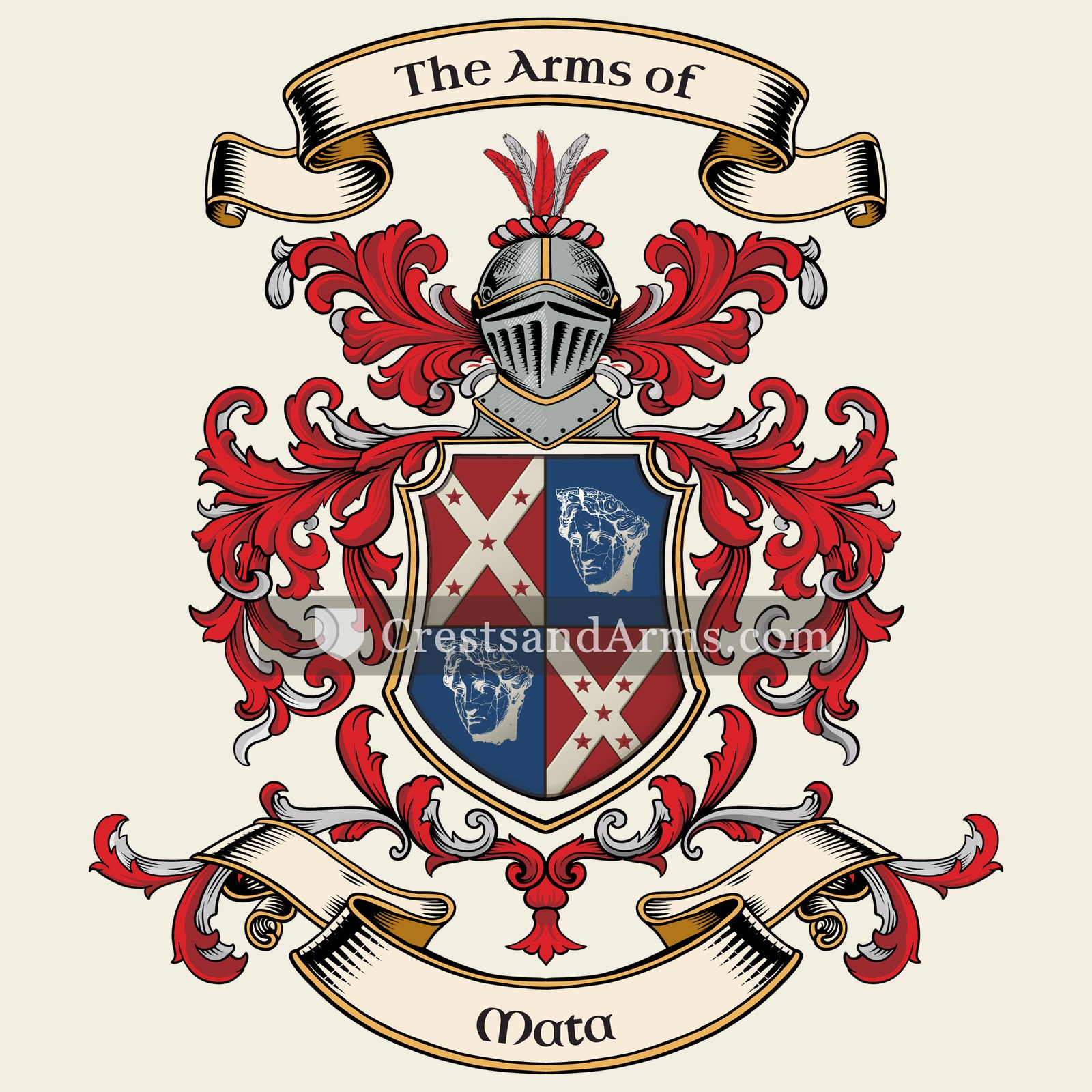 The Mata coat of arms, drawn from the recorded blazon