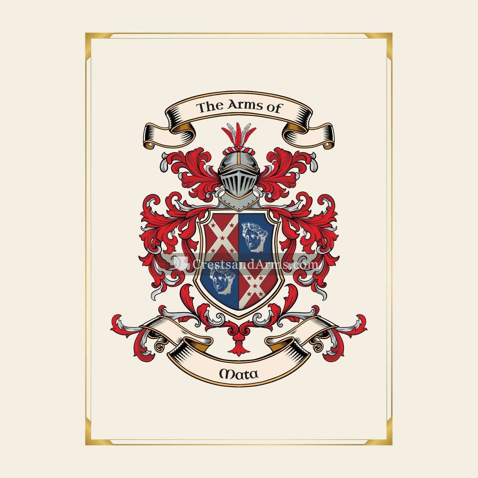 With gold border