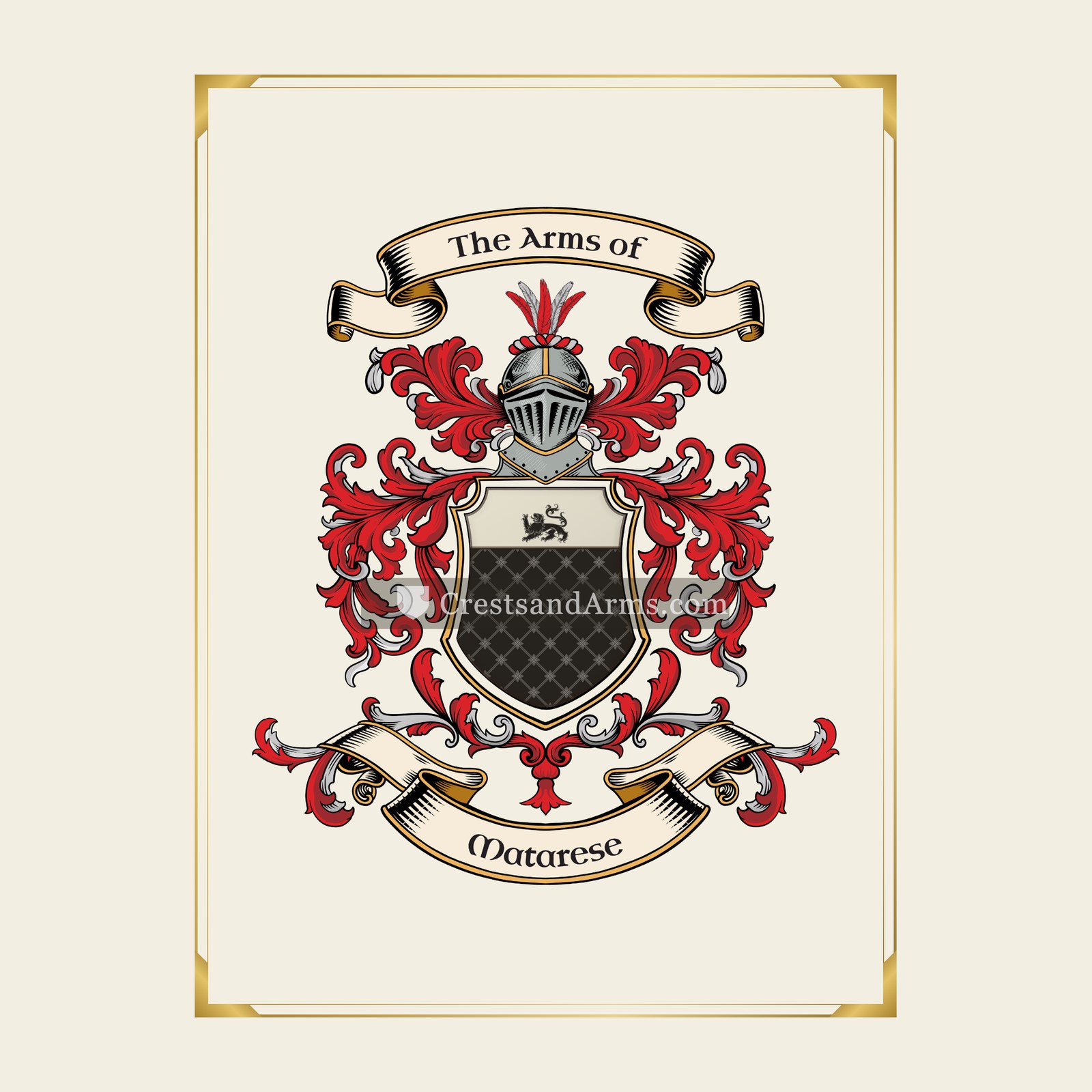 With gold border