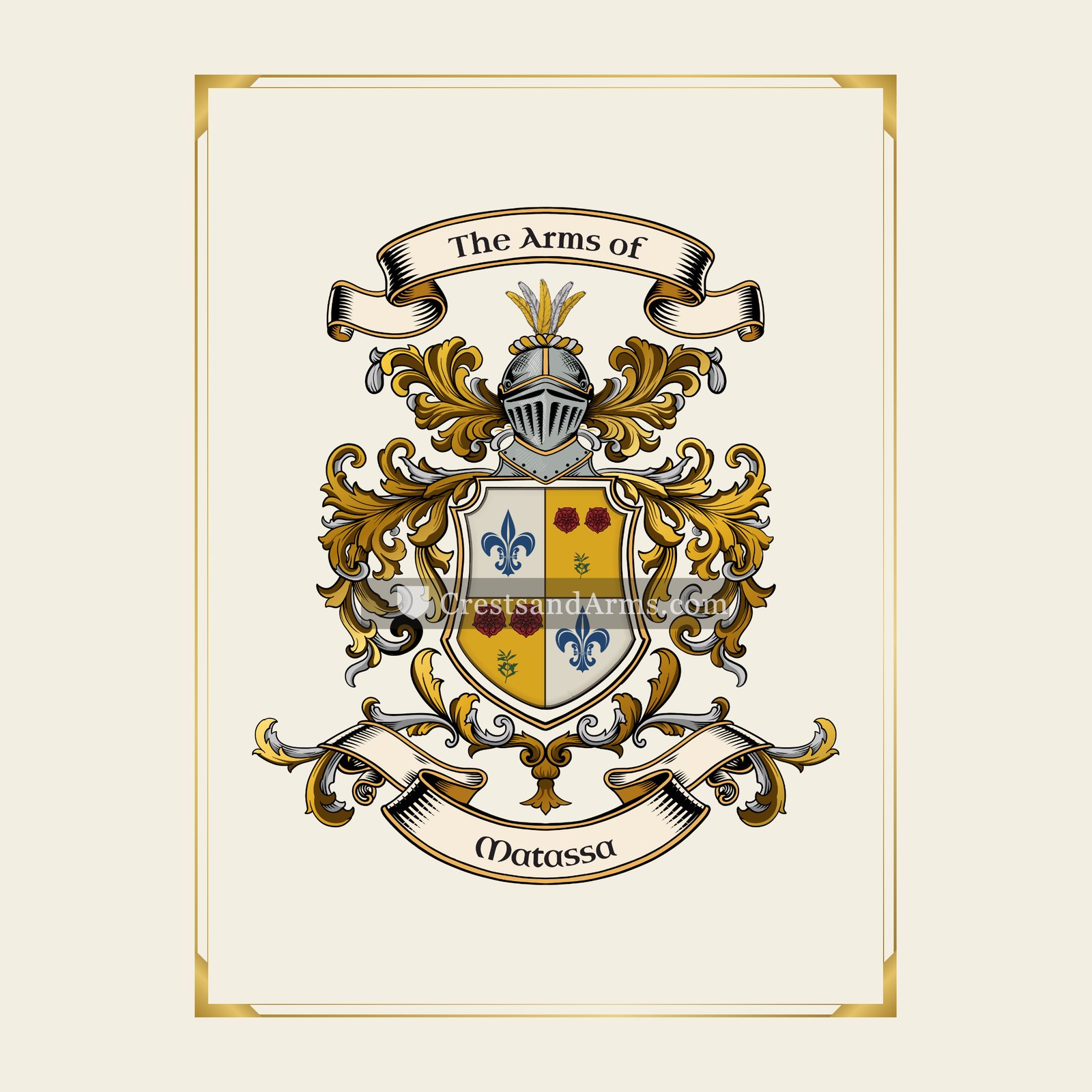 With gold border