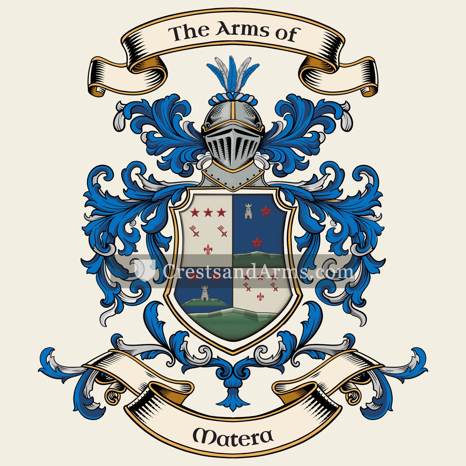 The Matera coat of arms, drawn from the recorded blazon
