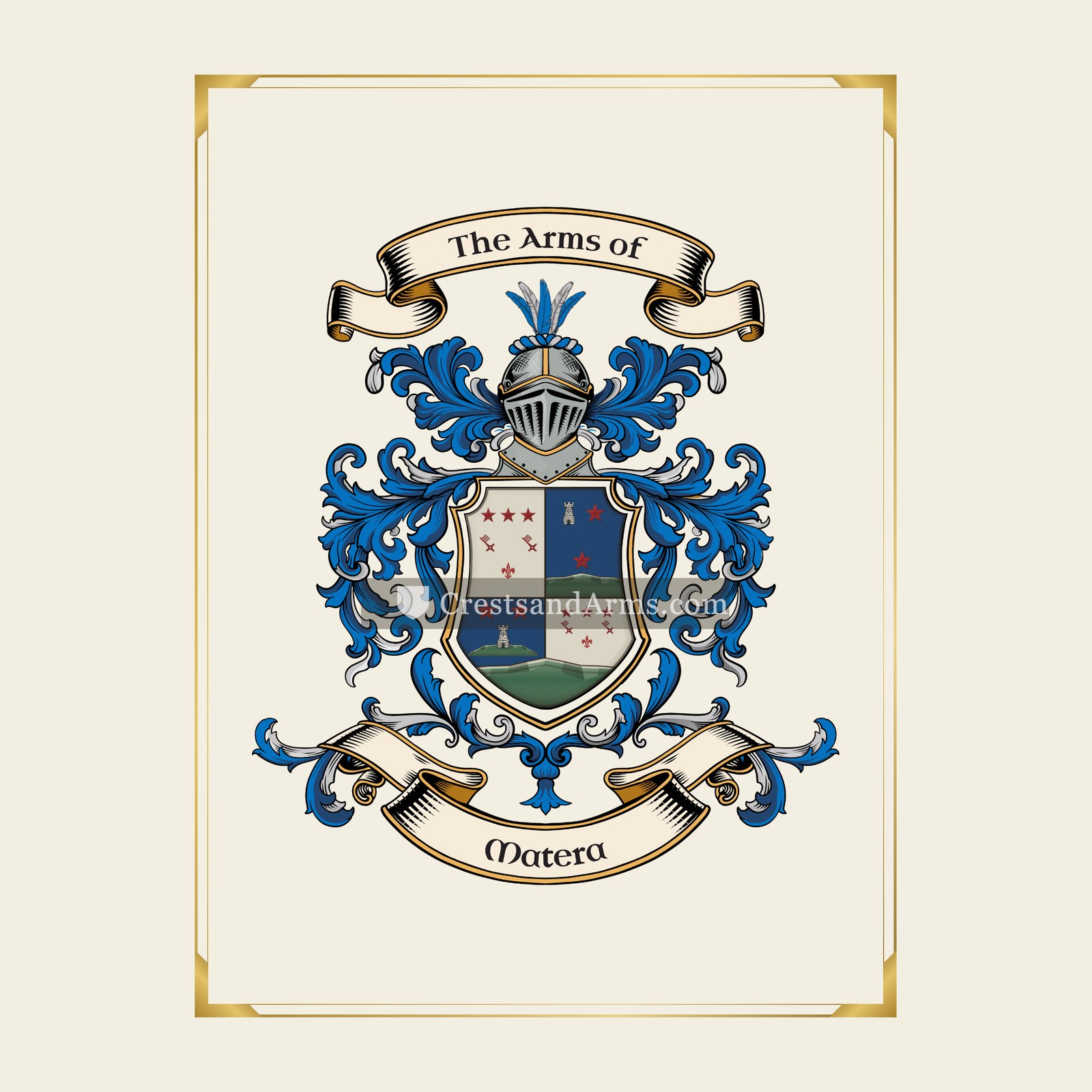 With gold border