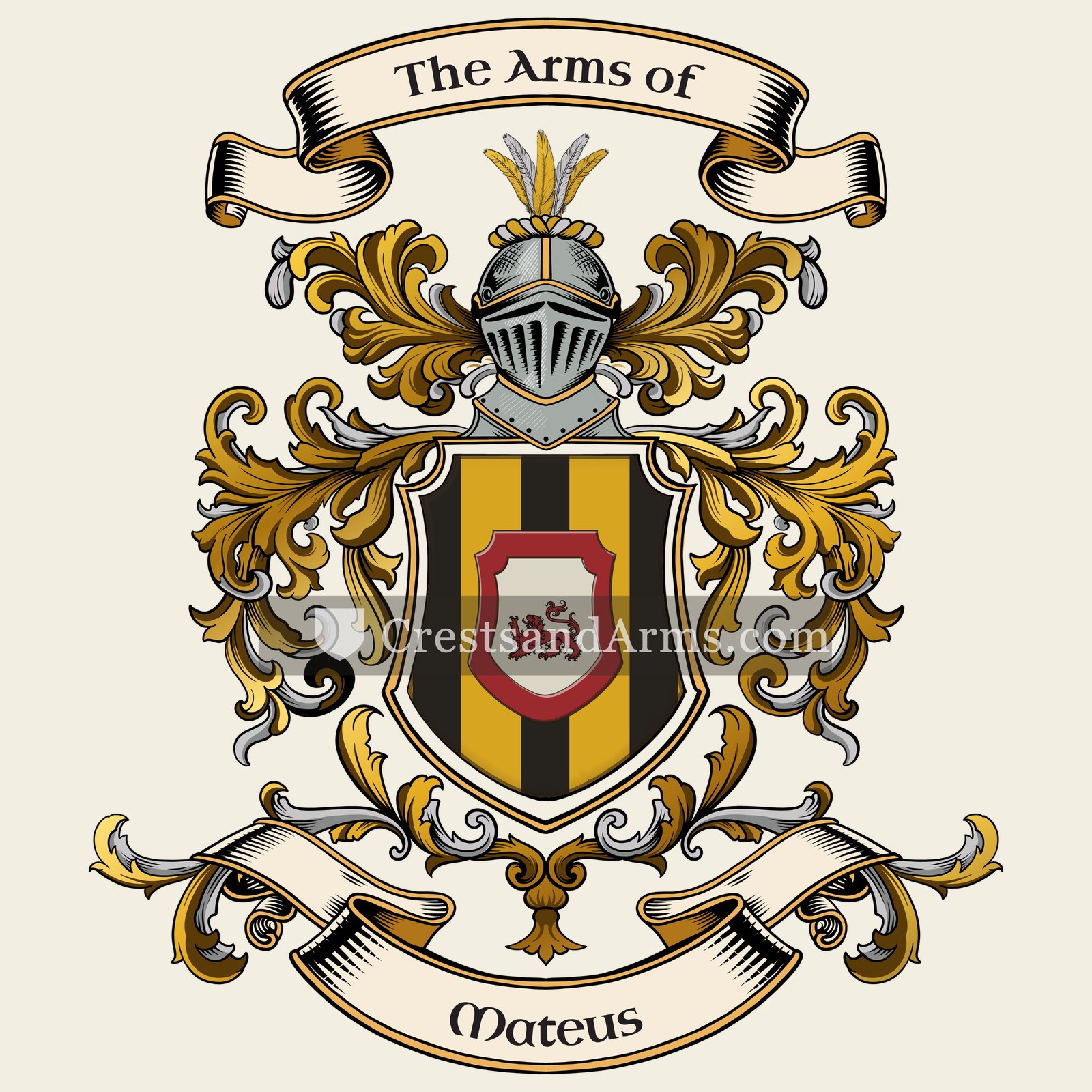 The Mateus coat of arms, drawn from the recorded blazon