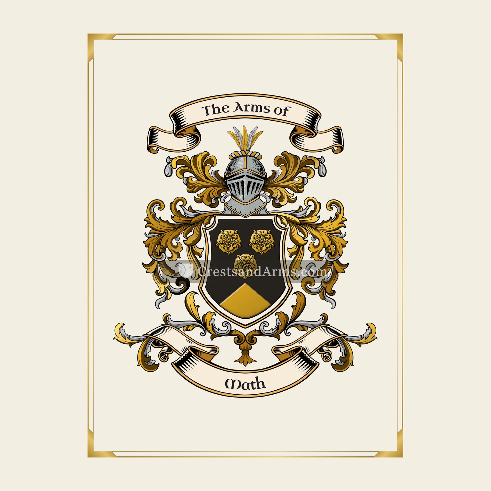 With gold border
