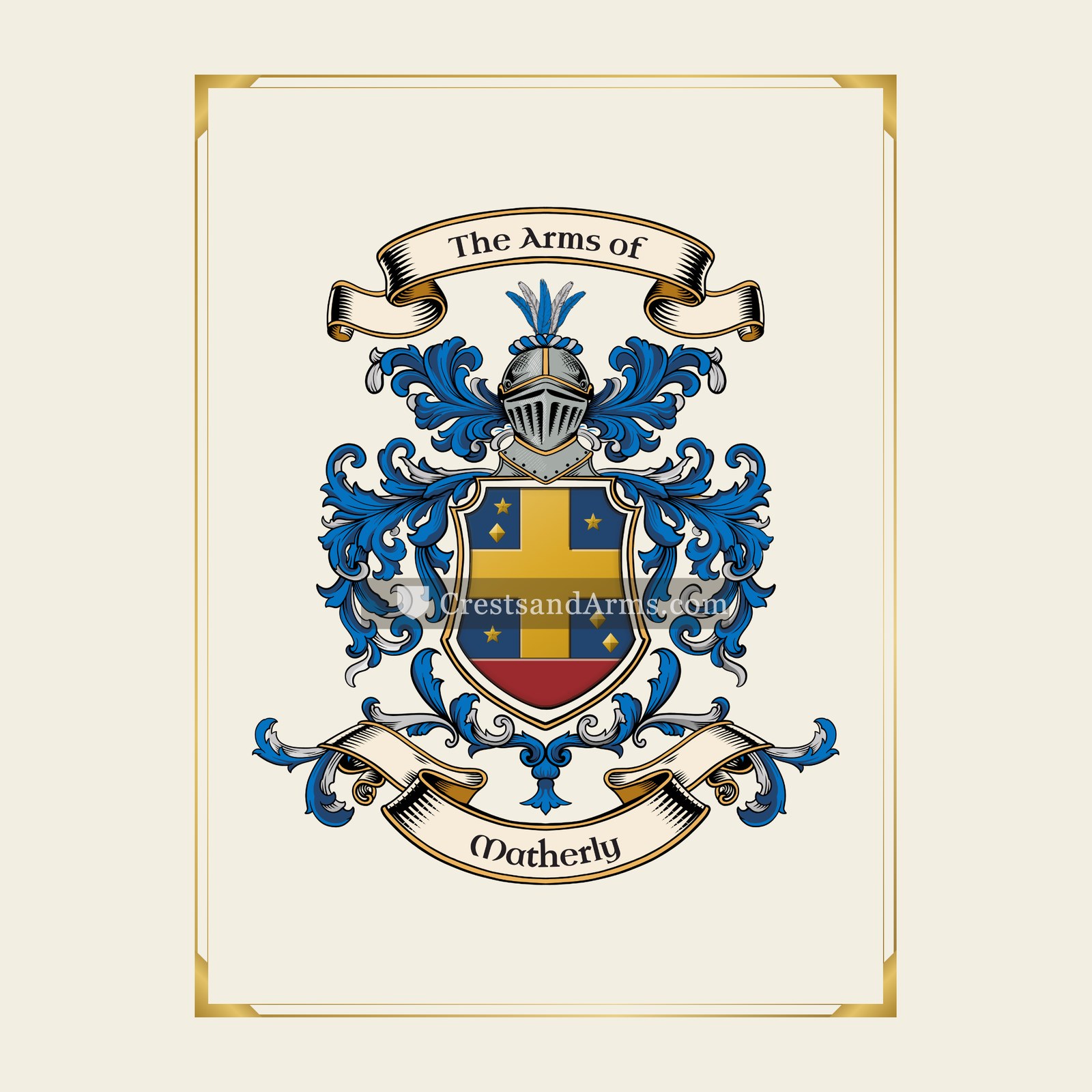 With gold border