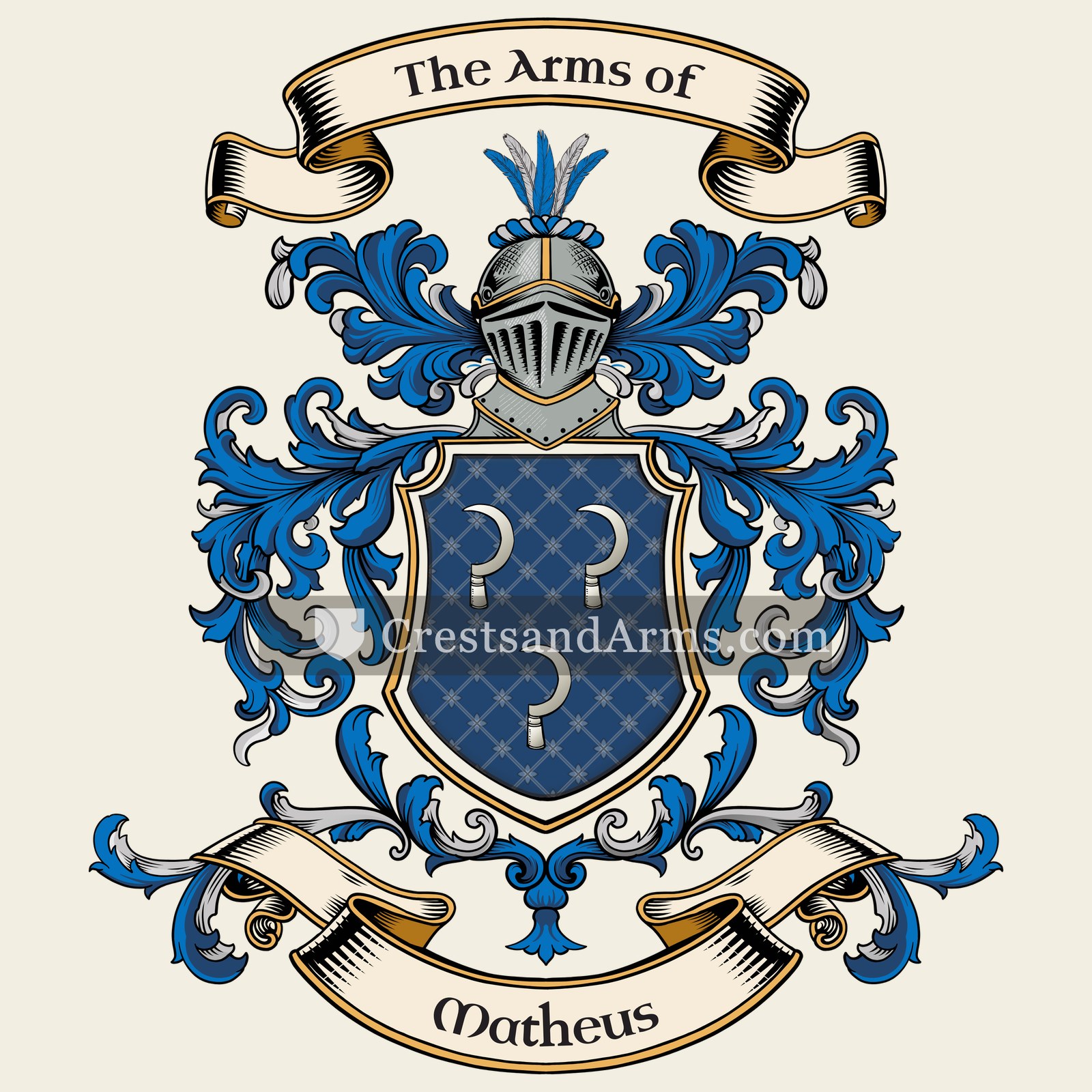 The Matheus coat of arms, drawn from the recorded blazon