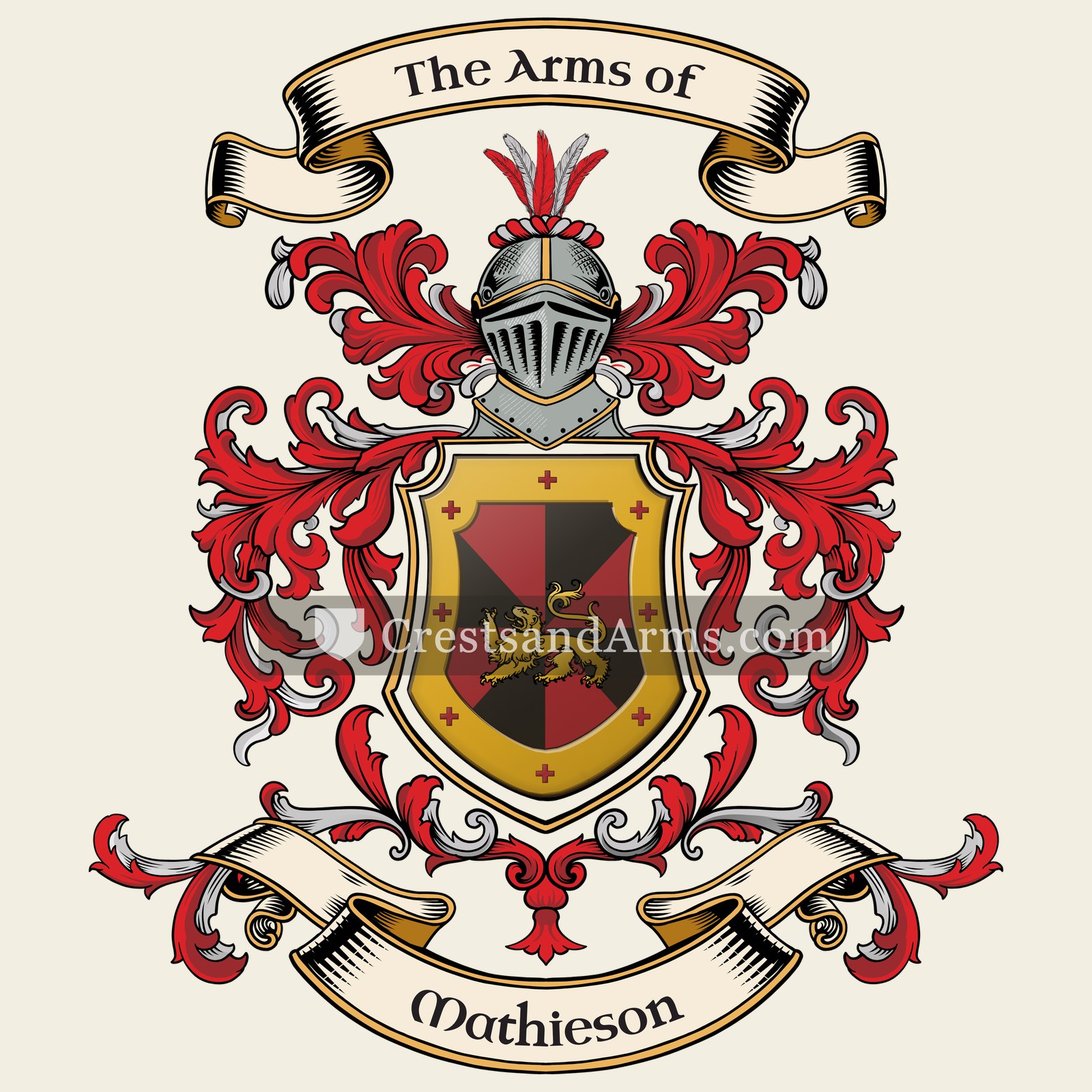 The Mathieson coat of arms, drawn from the recorded blazon