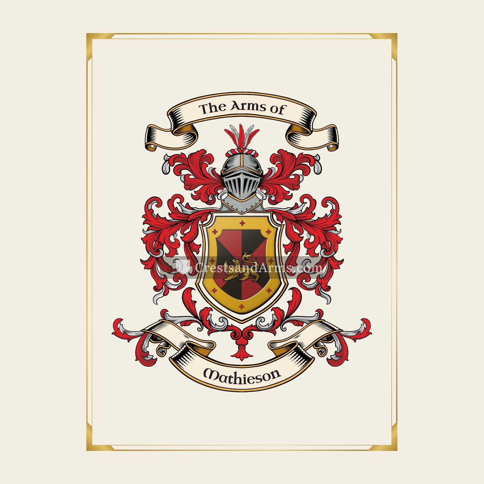 With gold border
