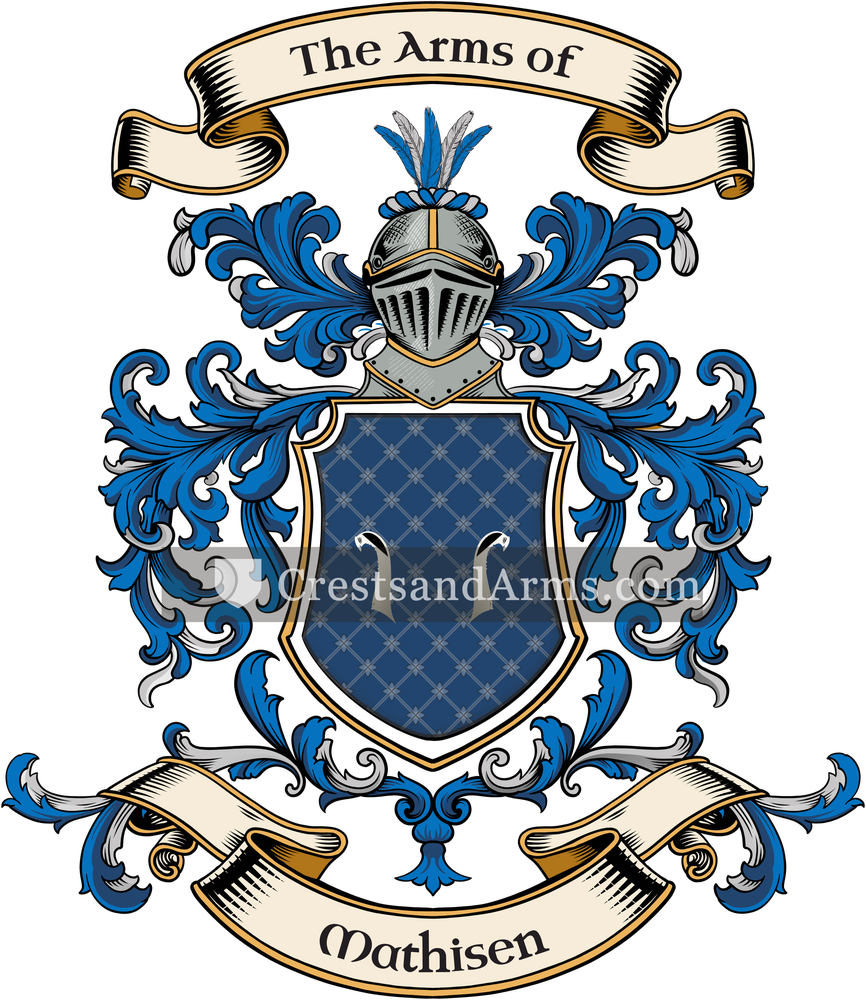 The Mathisen coat of arms, drawn from the recorded blazon