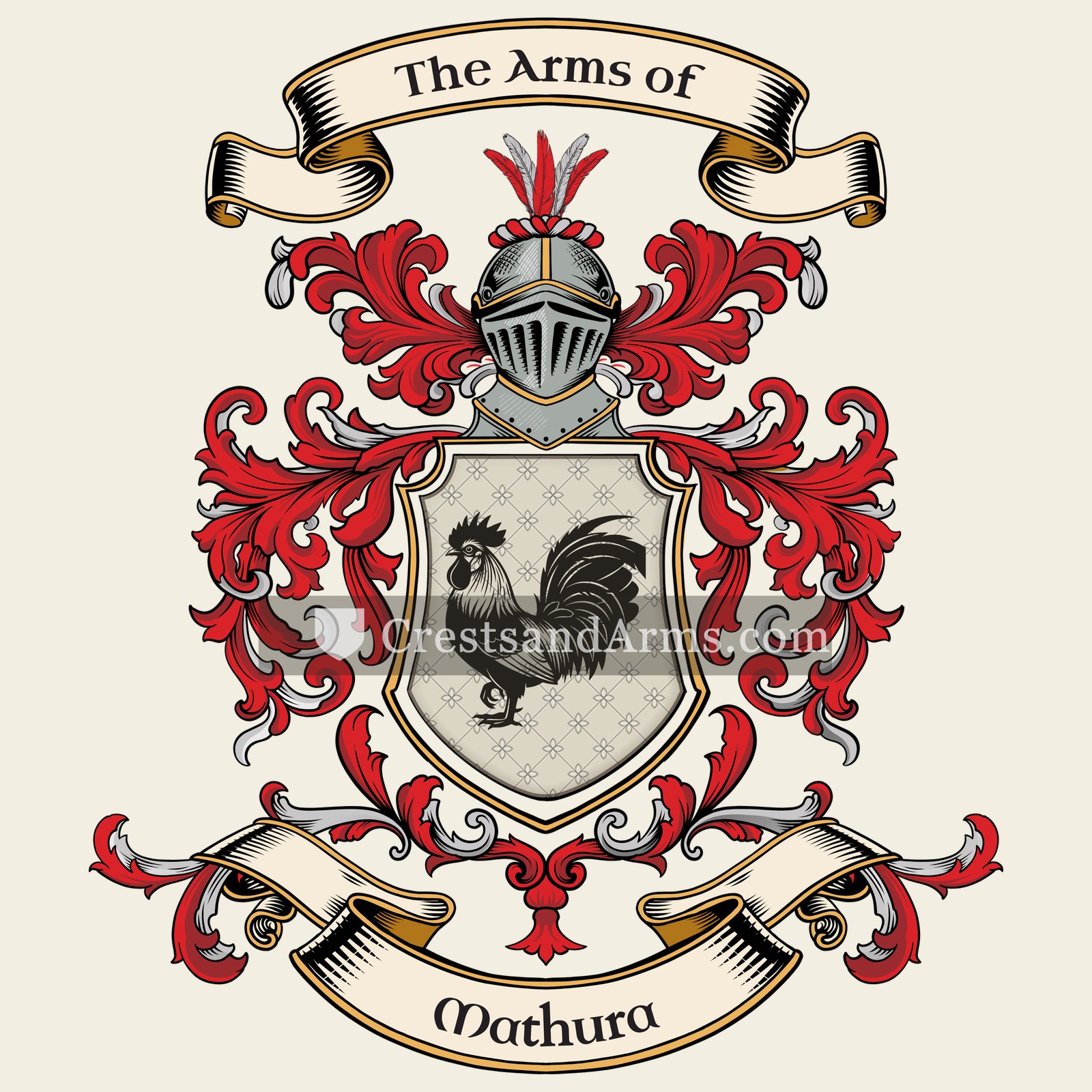 The Mathura coat of arms, drawn from the recorded blazon