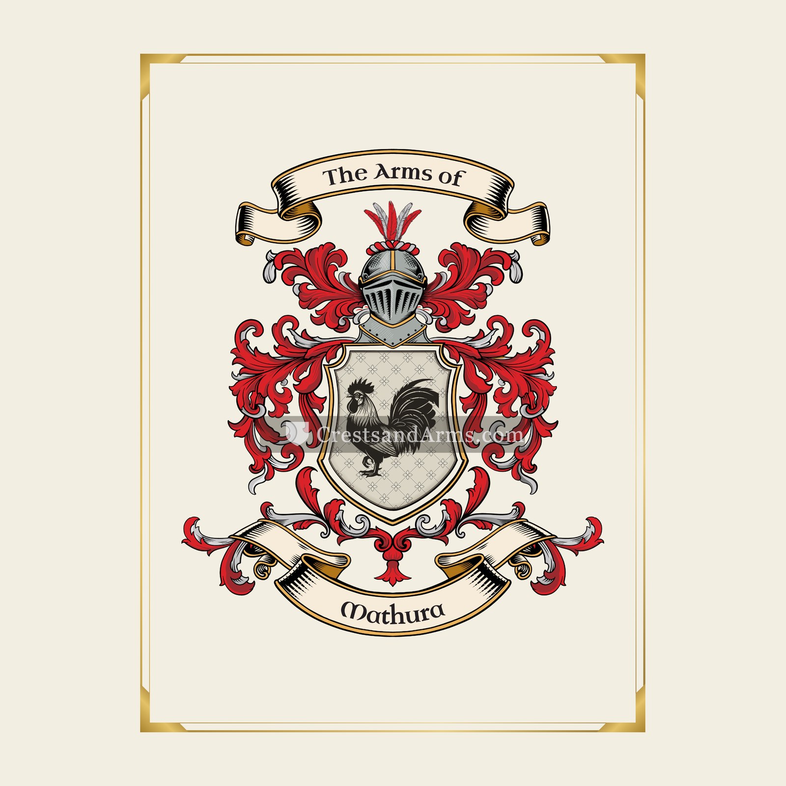 With gold border