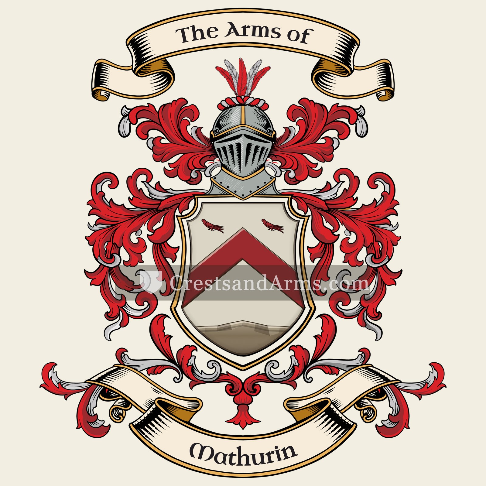 The Mathurin coat of arms, drawn from the recorded blazon