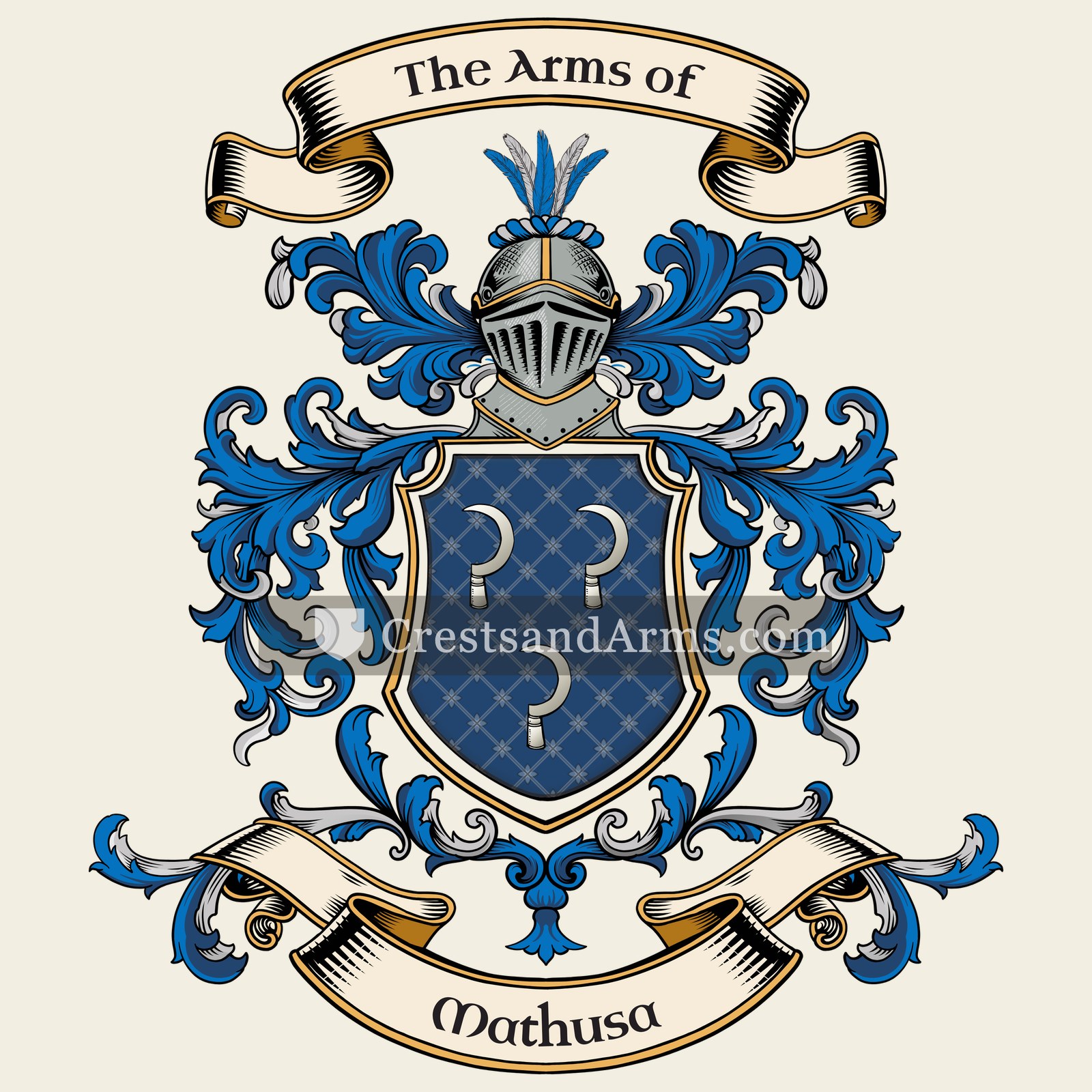 The Mathusa coat of arms, drawn from the recorded blazon