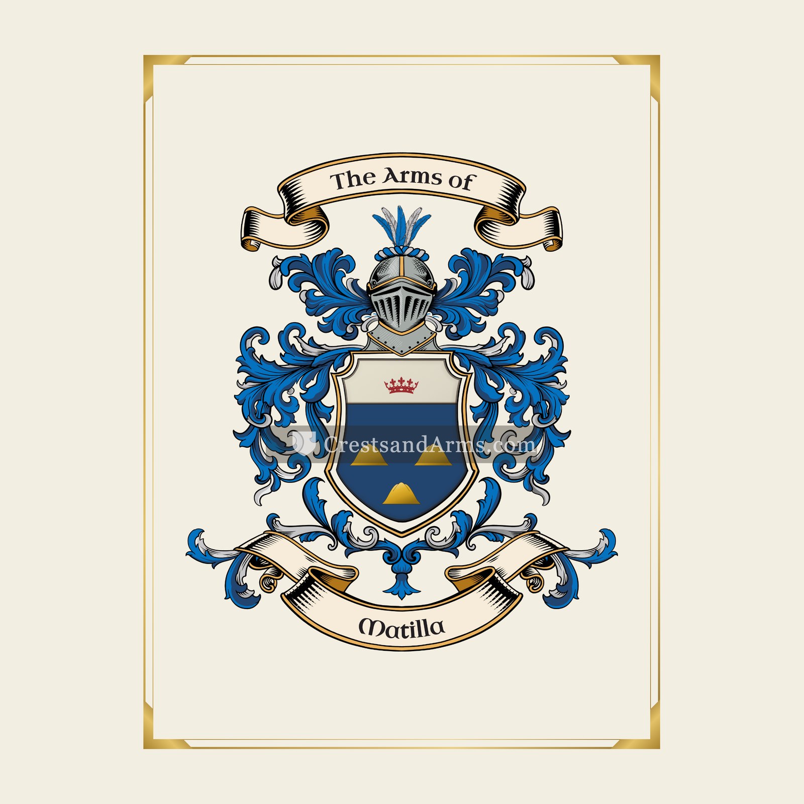 With gold border
