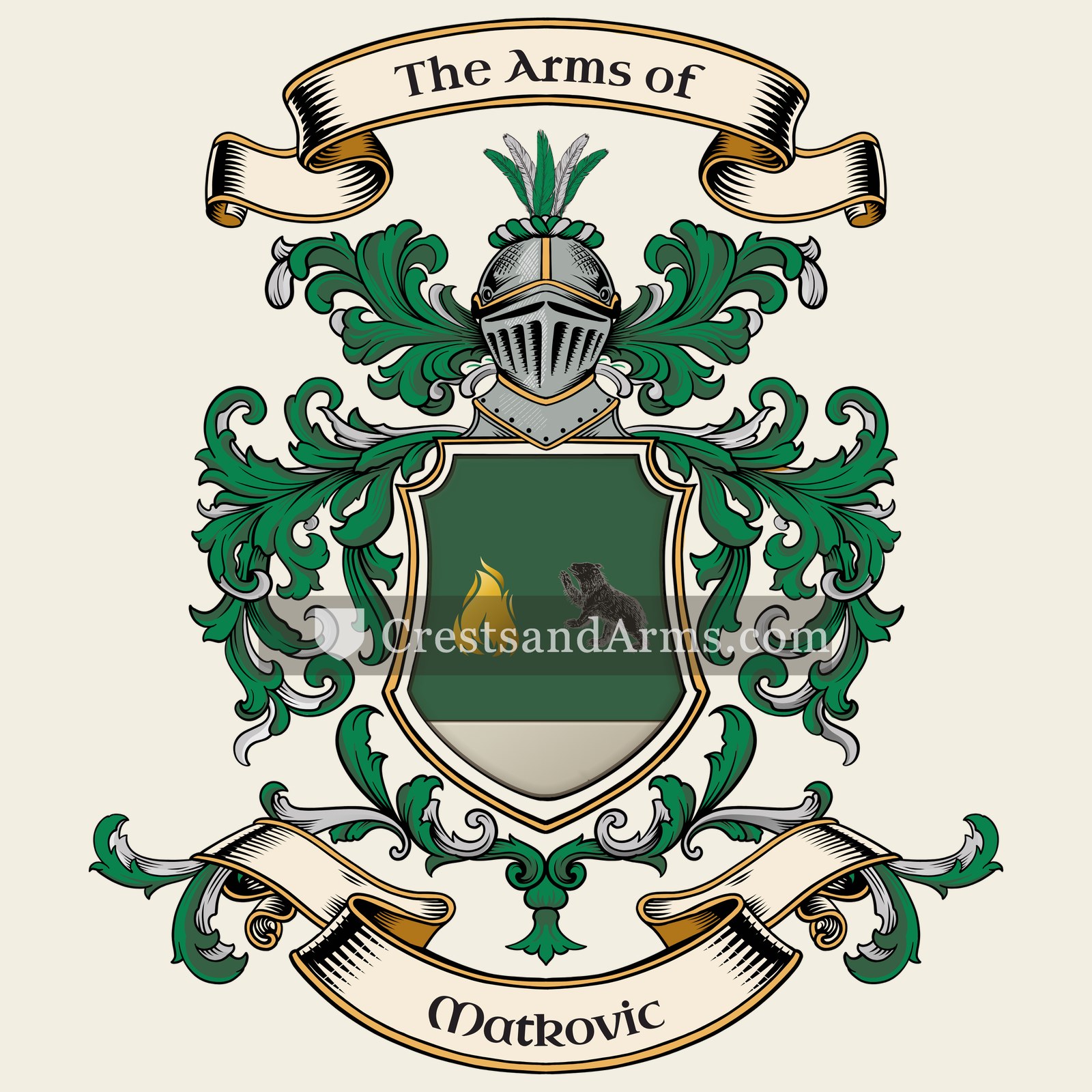 The Matkovic coat of arms, drawn from the recorded blazon