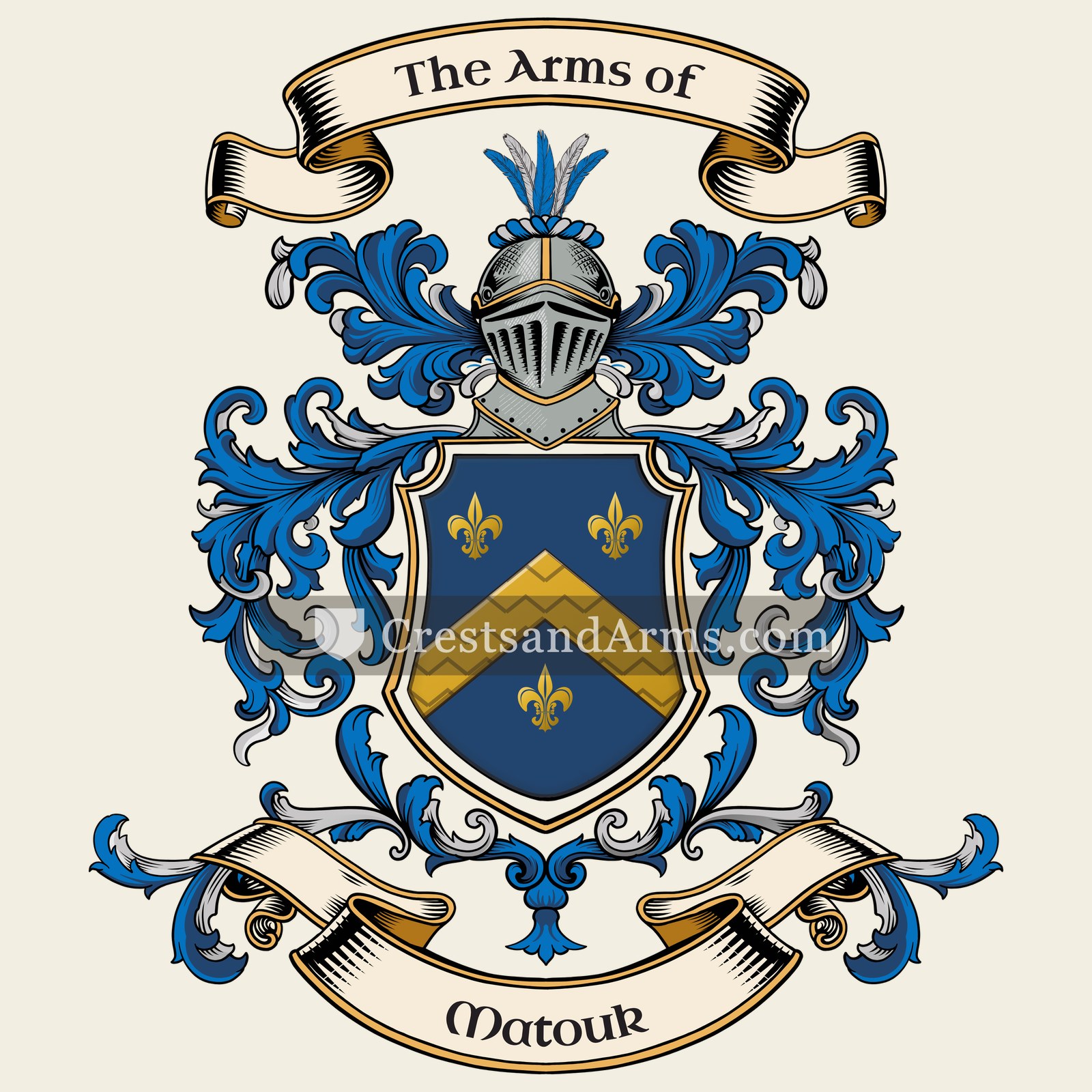 The Matouk coat of arms, drawn from the recorded blazon